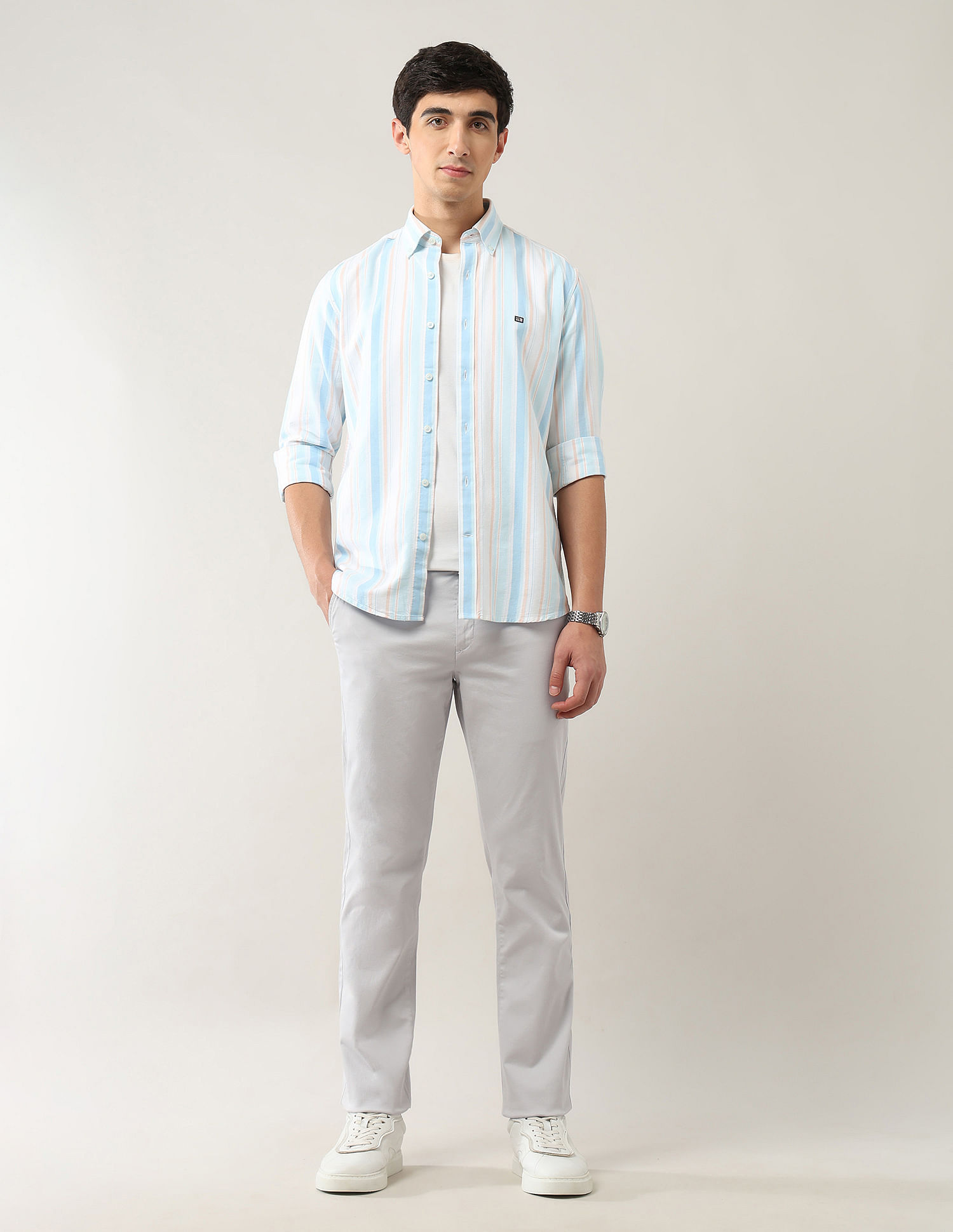 Arrow Sport Mid Rise Regular Fit Trousers