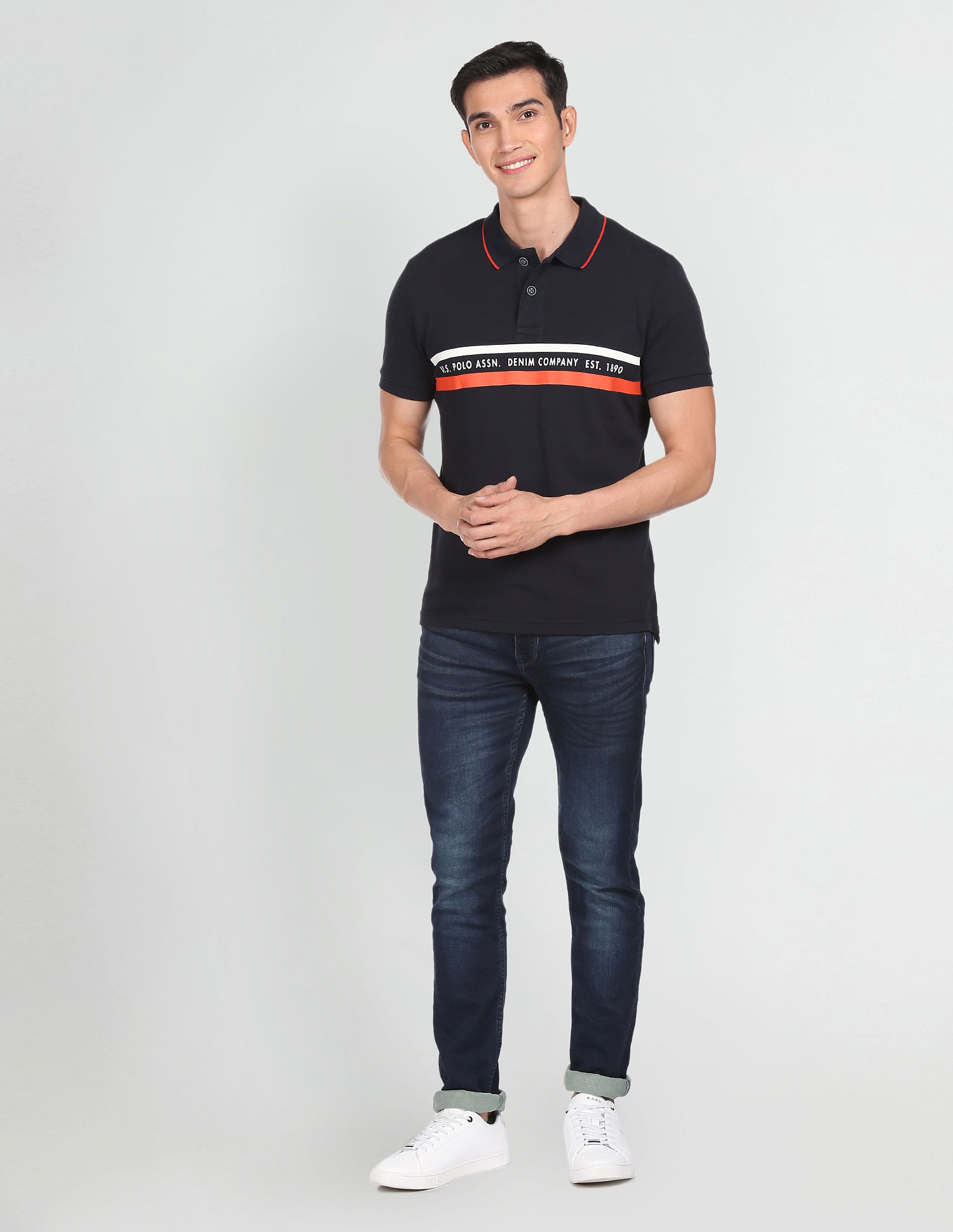 U.S. Polo Assn. Denim Co. Pure Cotton Striped Polo Shirt