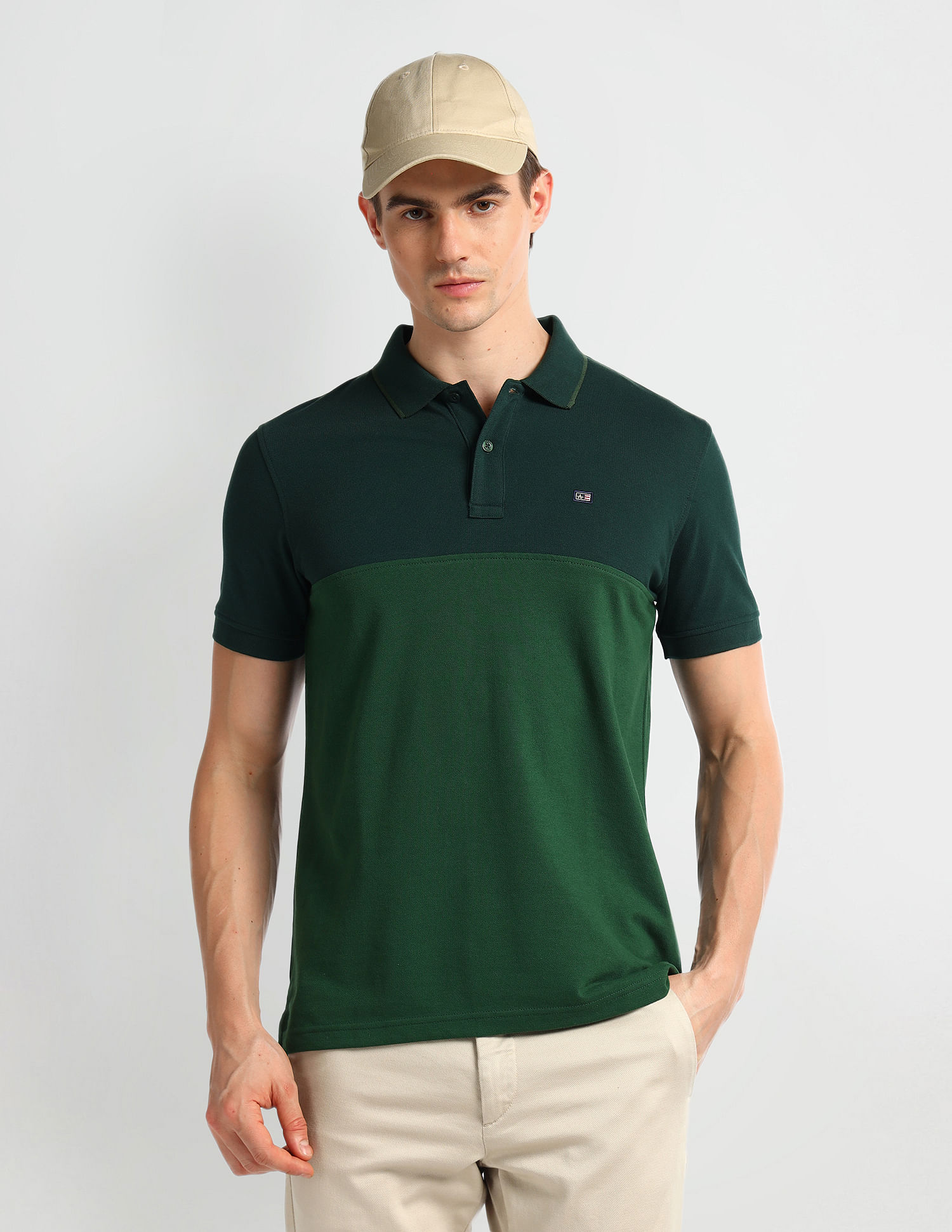 Arrow Sport Regular Fit Clourblocked Polo Shirt