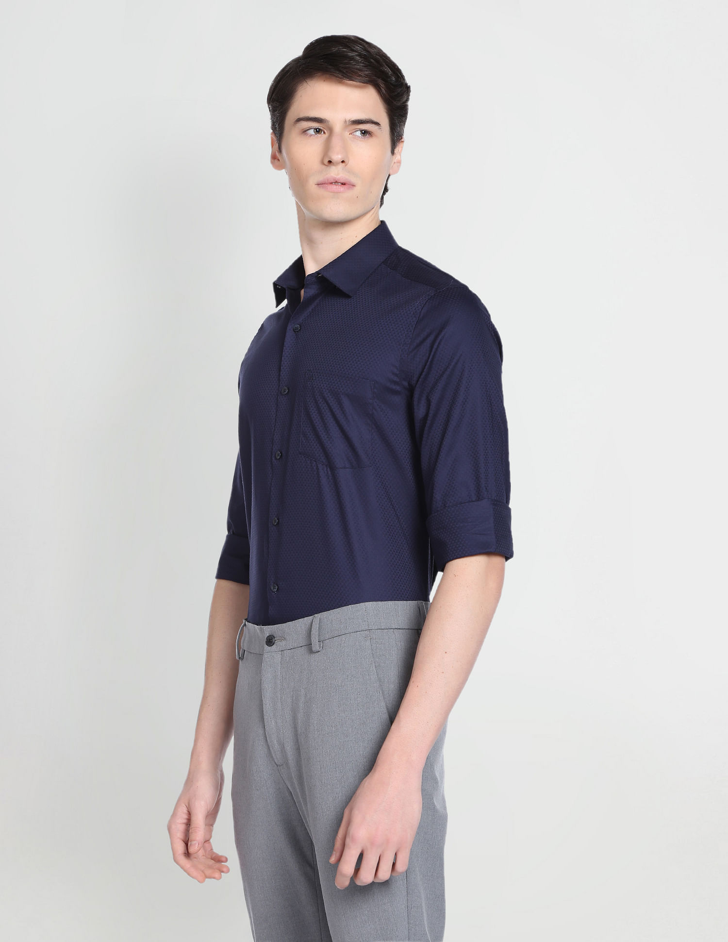 Arrow Geometric Patterned Slim Shirt