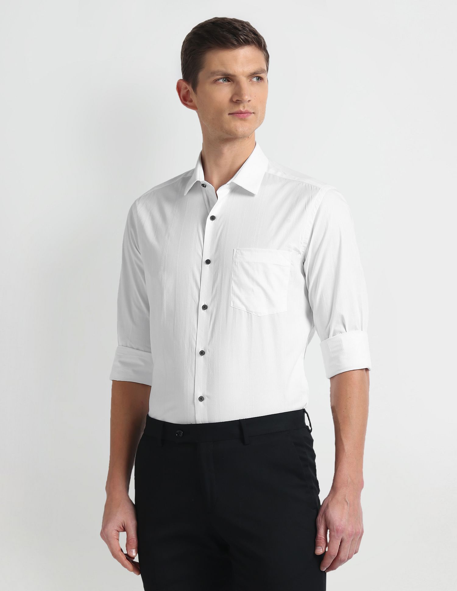 Arrow Newyork Self Design Cotton Shirt