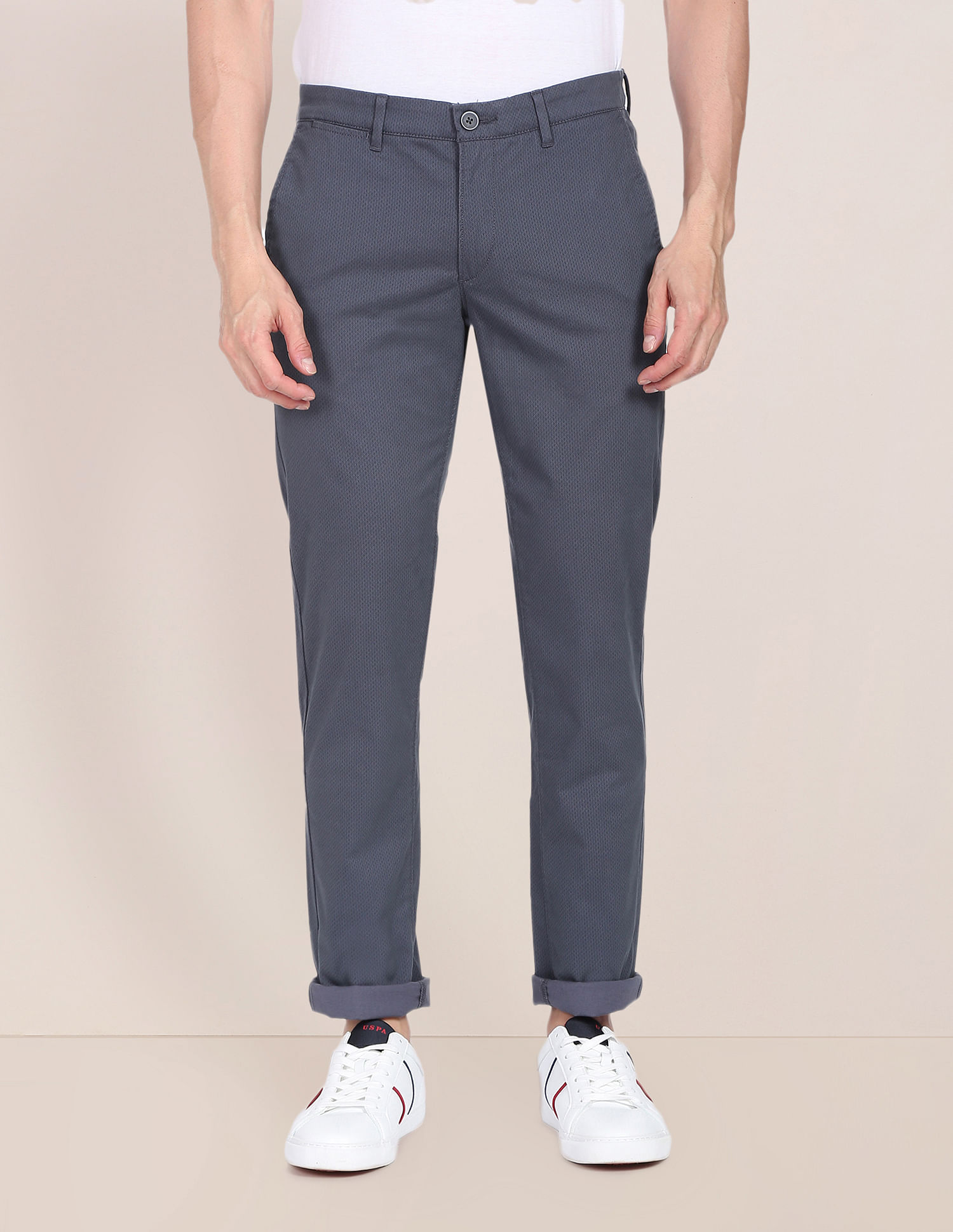 U.S. Polo Assn. Mid Rise Flat Front Casual Trousers