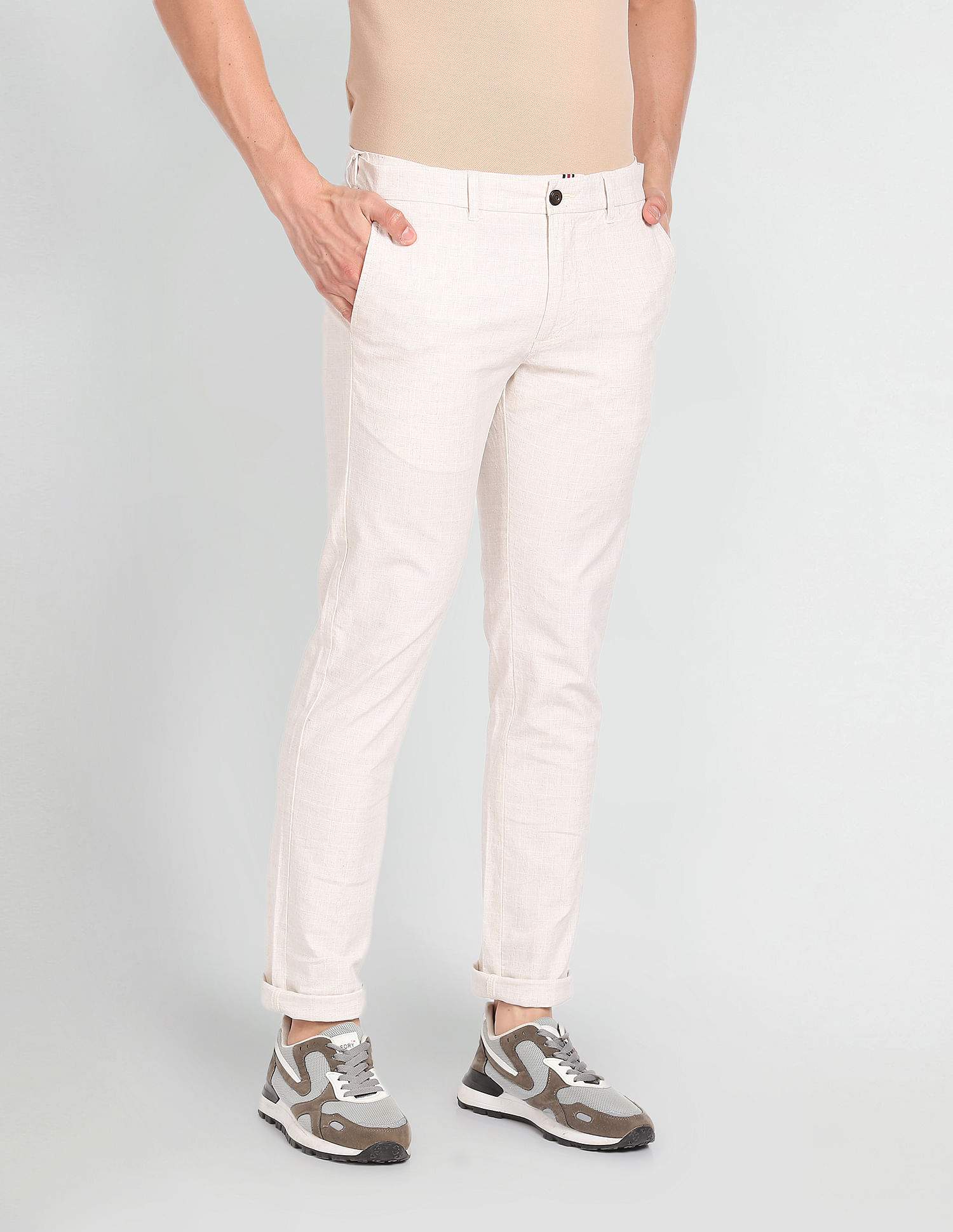 Buy Arrow Sport Dark Blue Cotton Slim Fit Trousers for Mens Online @ Tata  CLiQ