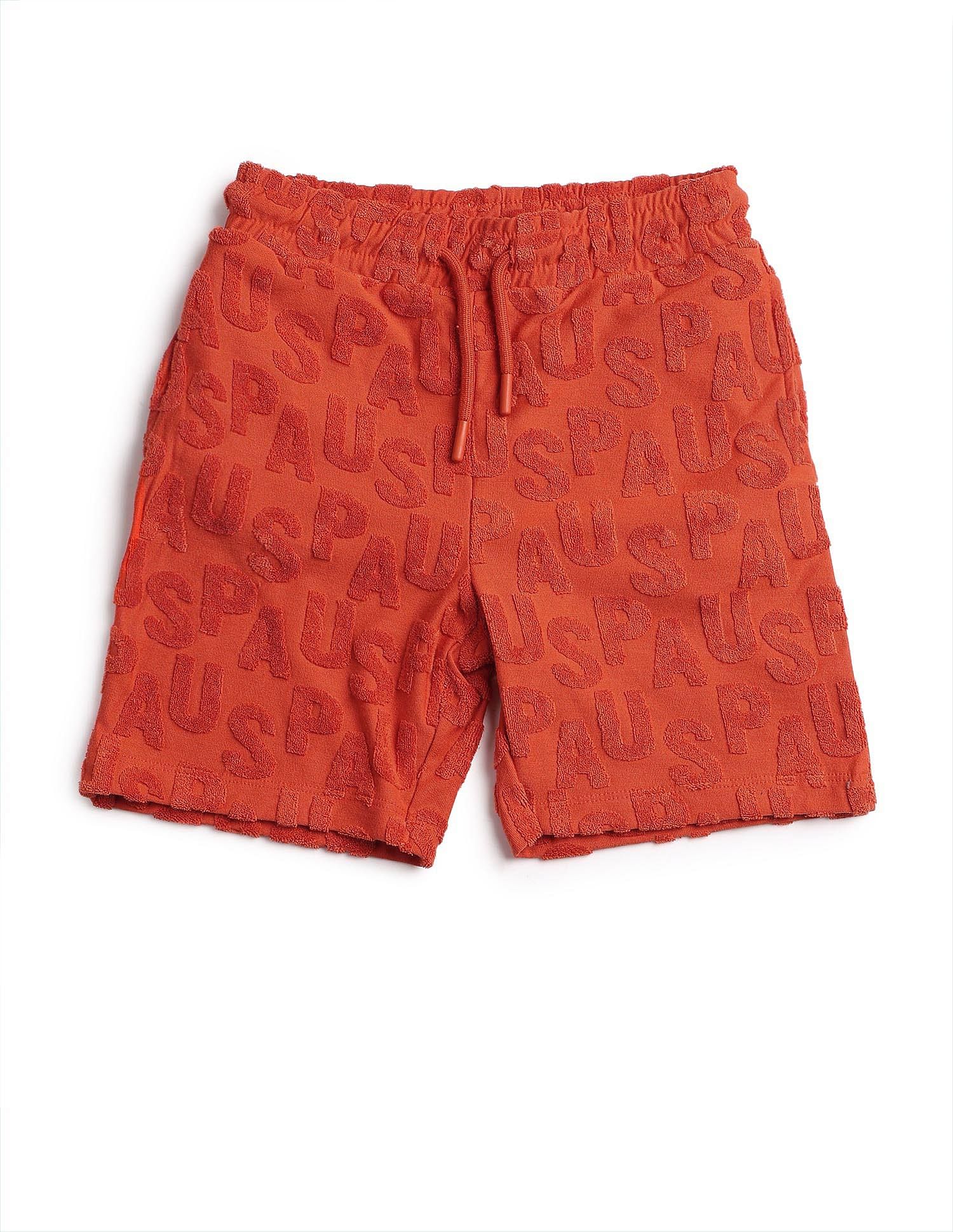 U.S. Polo Assn. Kids Boys Brand Appliqued Regular Fit Shorts