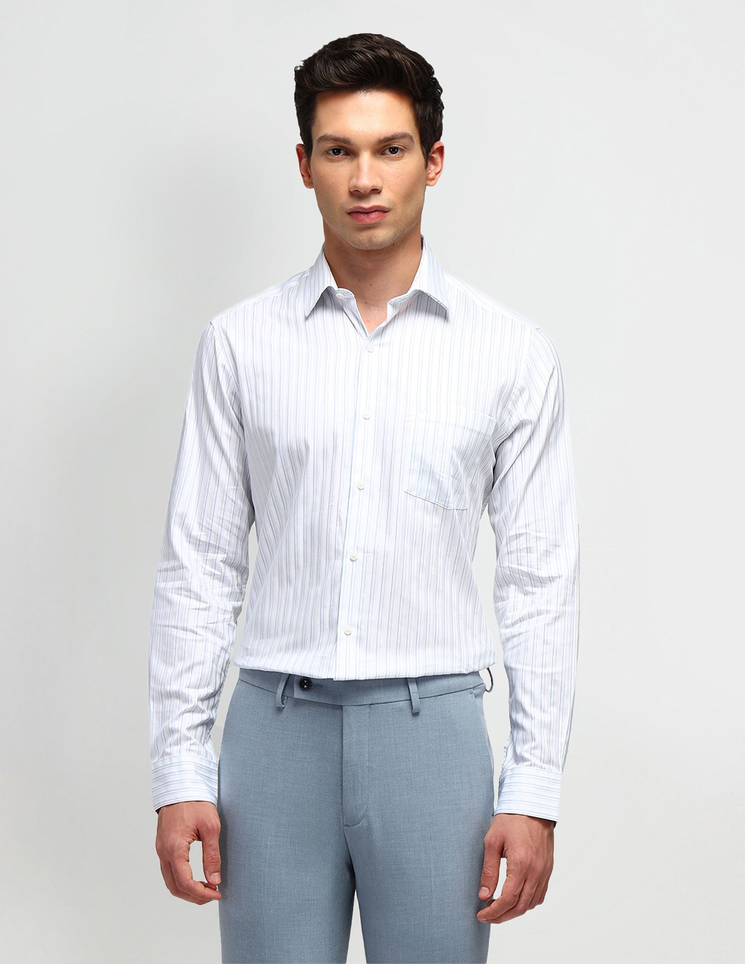 Arrow Slim Fit Vertical Striped Shirt