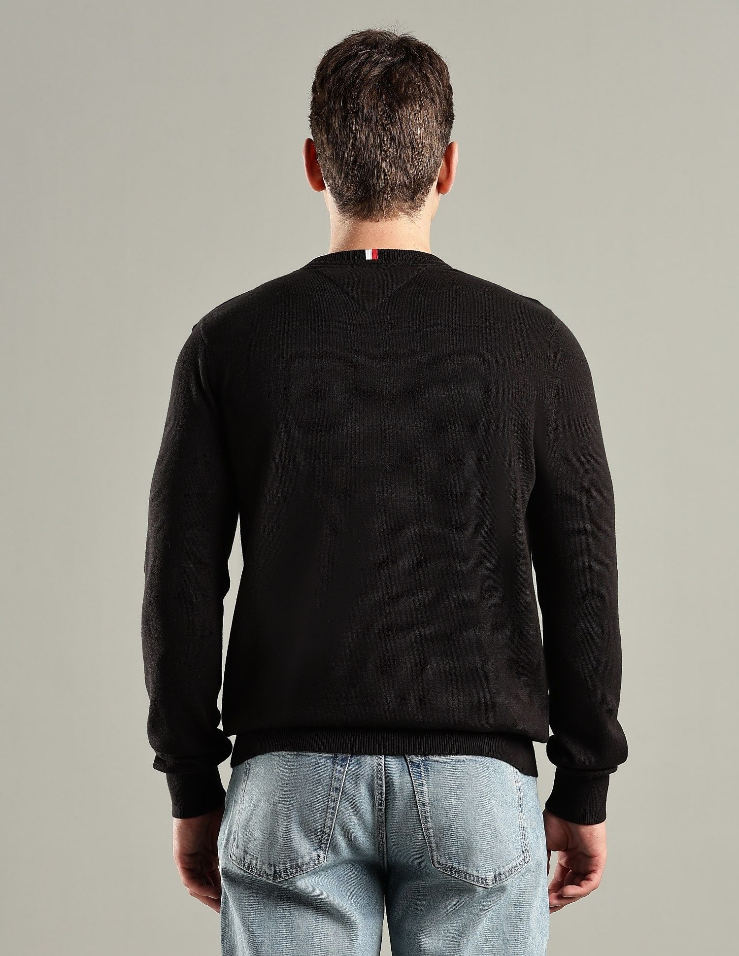 Tommy Hilfiger Solid Regular-Fit Cotton Sweater