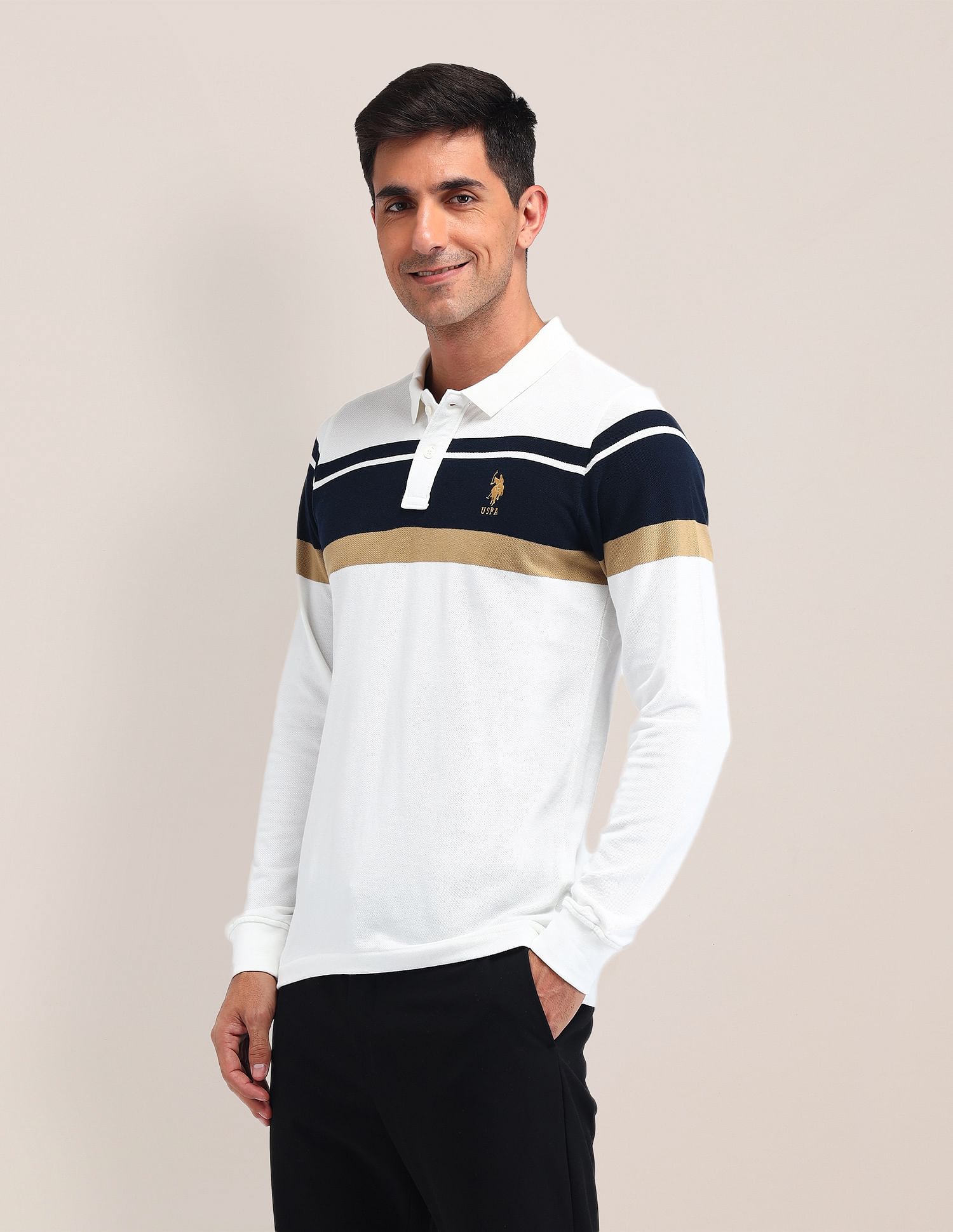 U.S. Polo Assn. Solid Pattern Slim Fit Polo Shirt