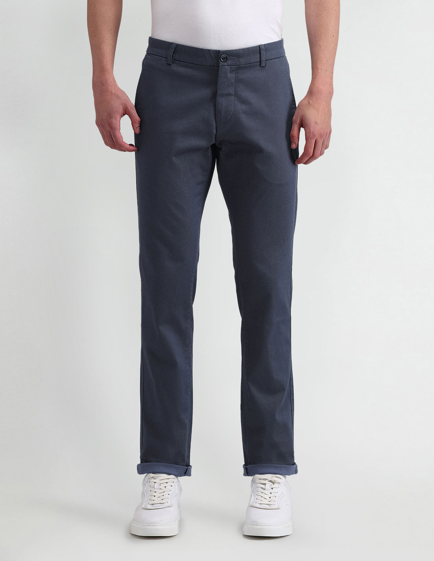 Arrow Sport Slim Fit Solid Trousers
