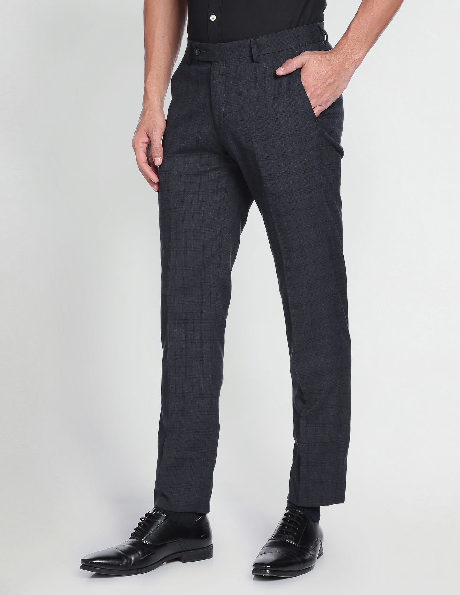 Arrow Tartan Check Dobby Formal Trousers