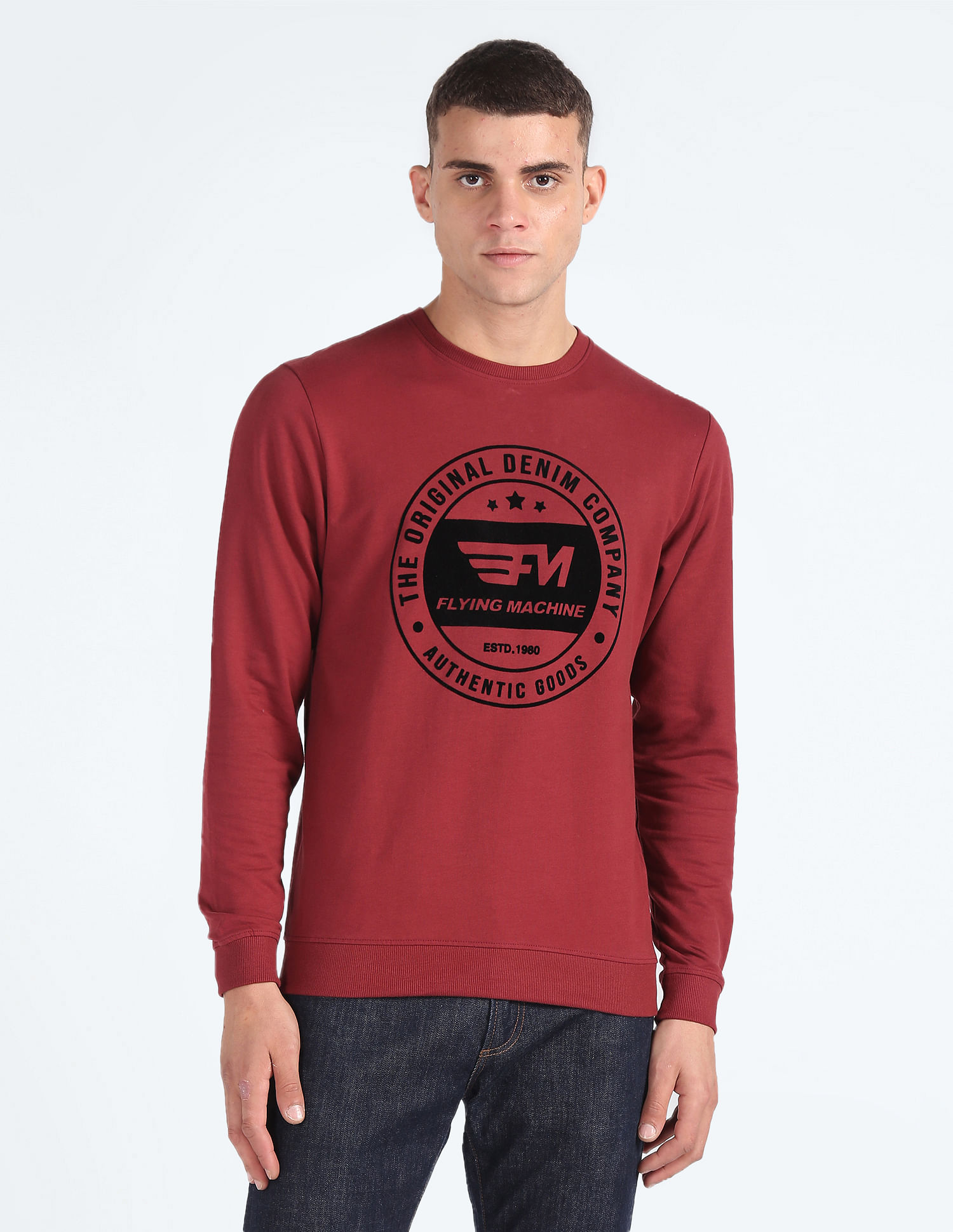 Flying Machine Brand Print Cotton Sweatshirt