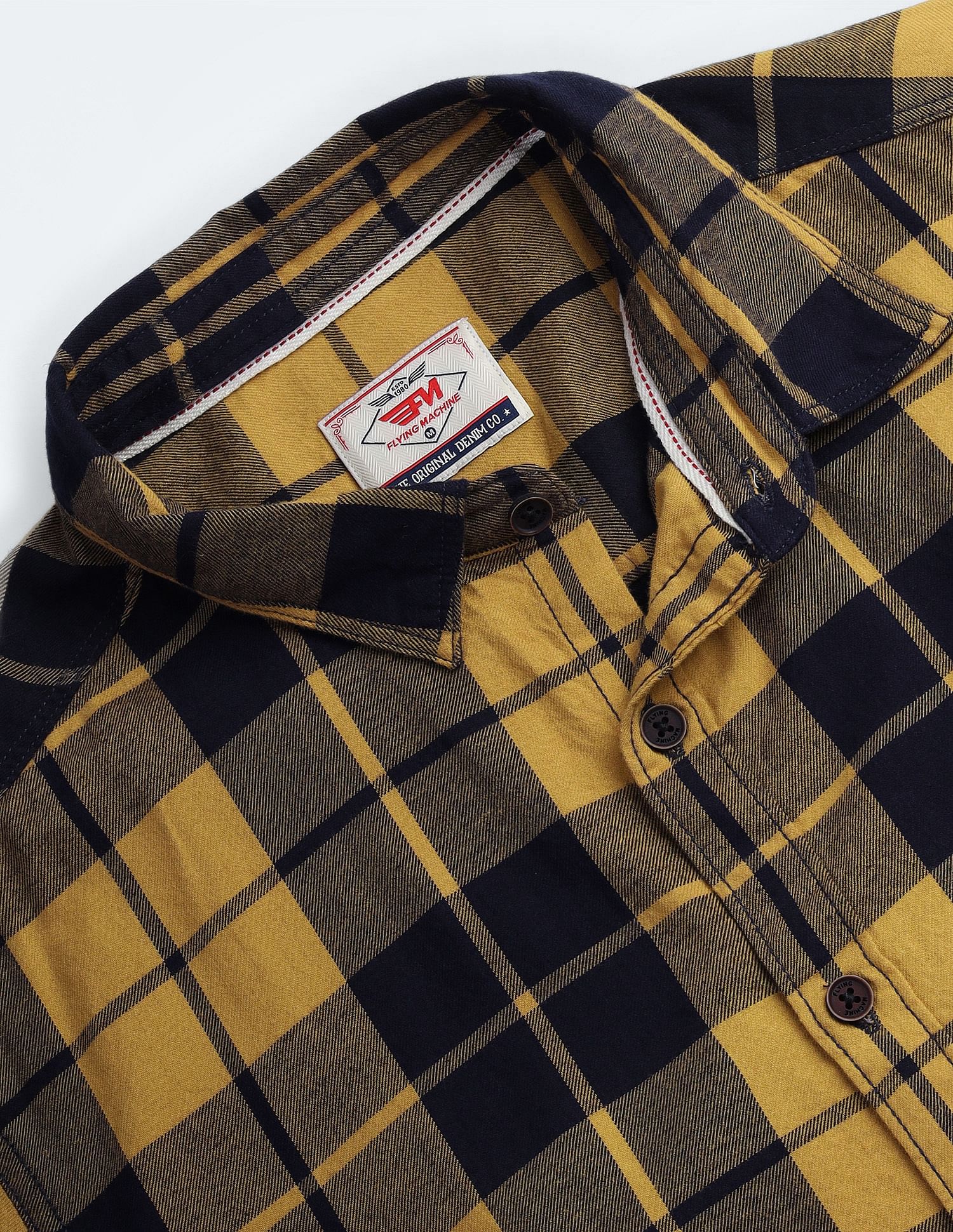 Flying Machine Plaid Check Pure Cotton Shirt