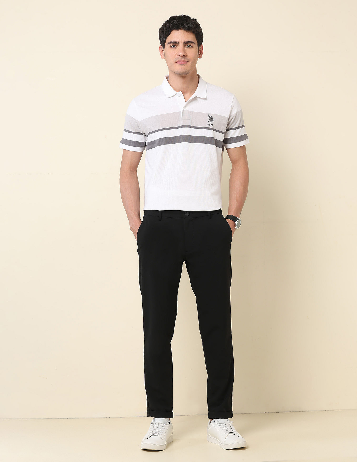 U.S. Polo Assn. Henry Tapered Fit Solid Trousers