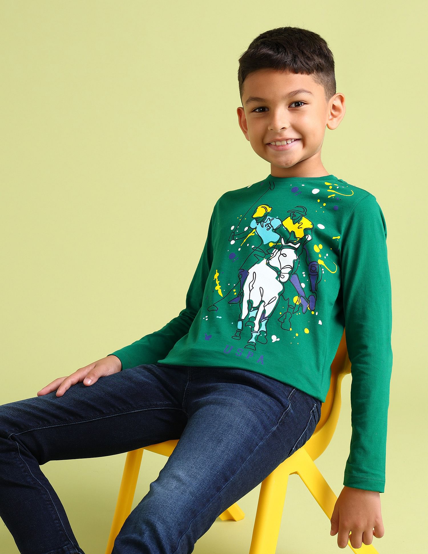 U.S. Polo Assn. Kids Boys Pure Cotton Regular T-shirt