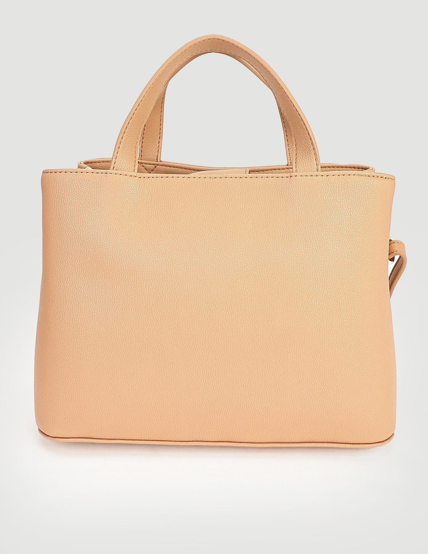 Tommy Hilfiger Solid Beige PU Hand Bags