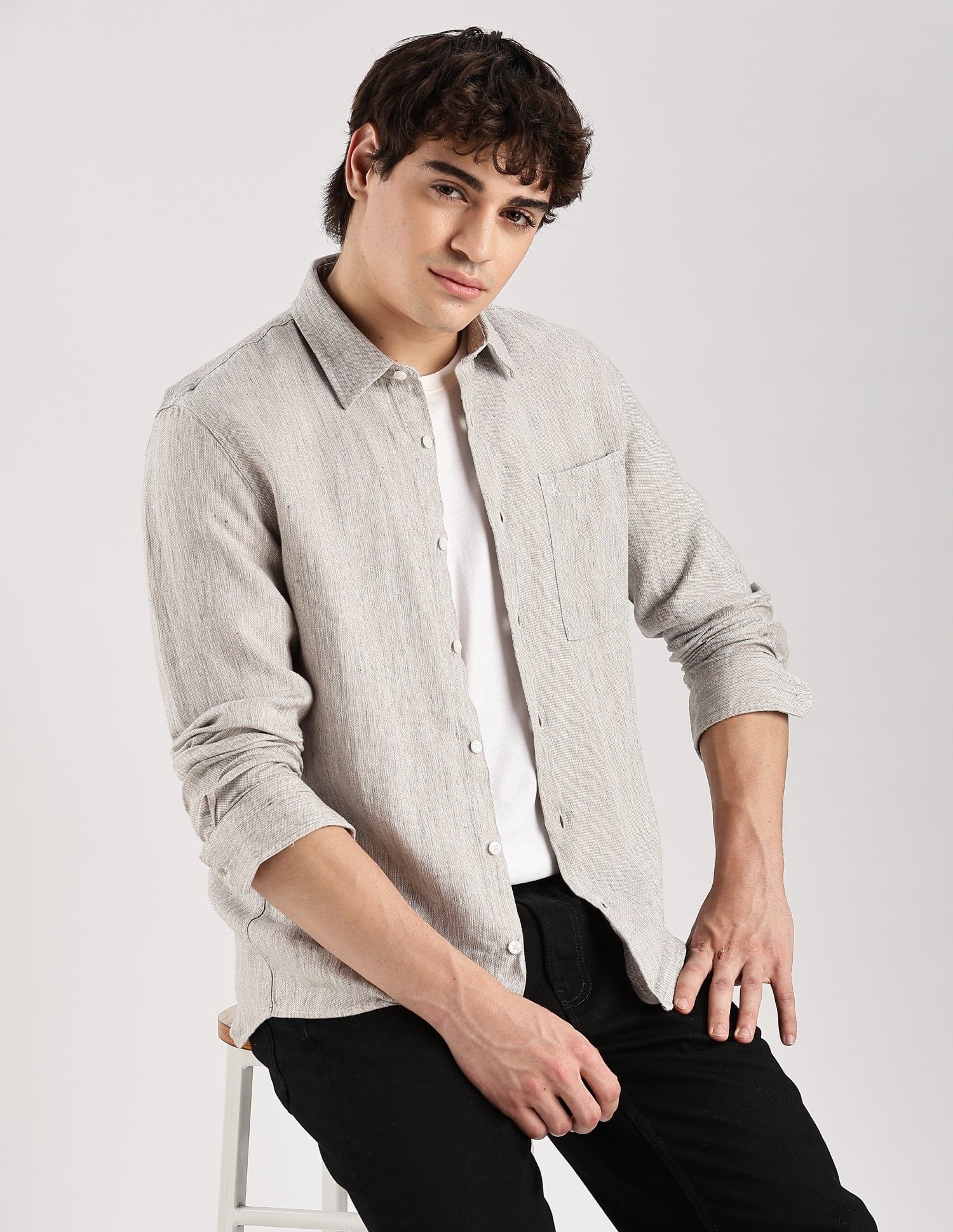 Buy Calvin Klein Jeans Printed Regular-Fit Cotton Shirt