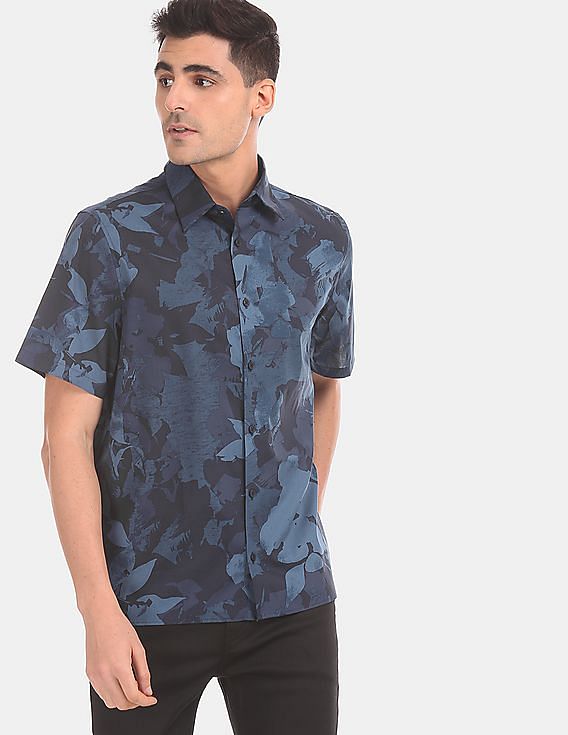 calvin klein short sleeve dress shirt