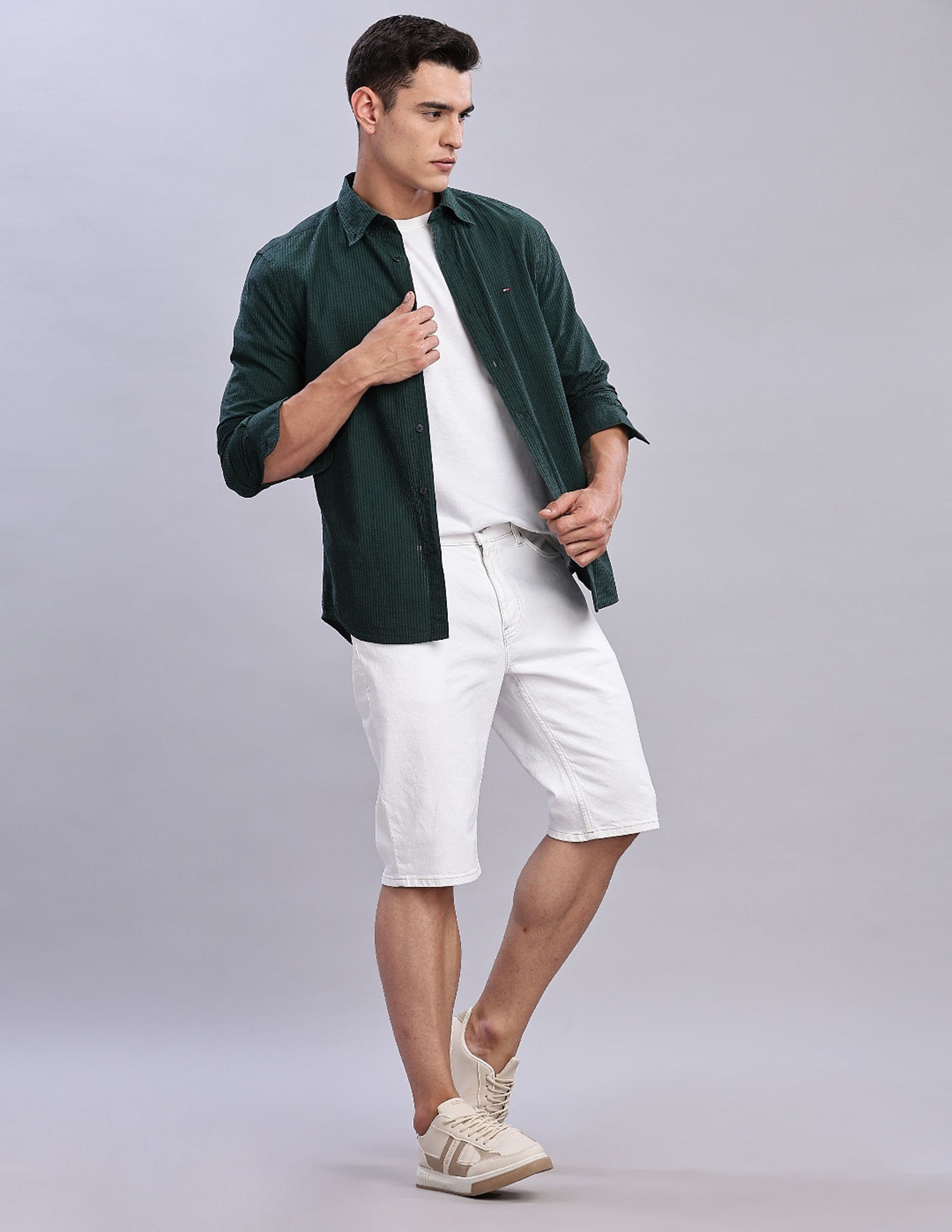 Tommy Hilfiger Striped Regular Fit Plain Woven Shirt