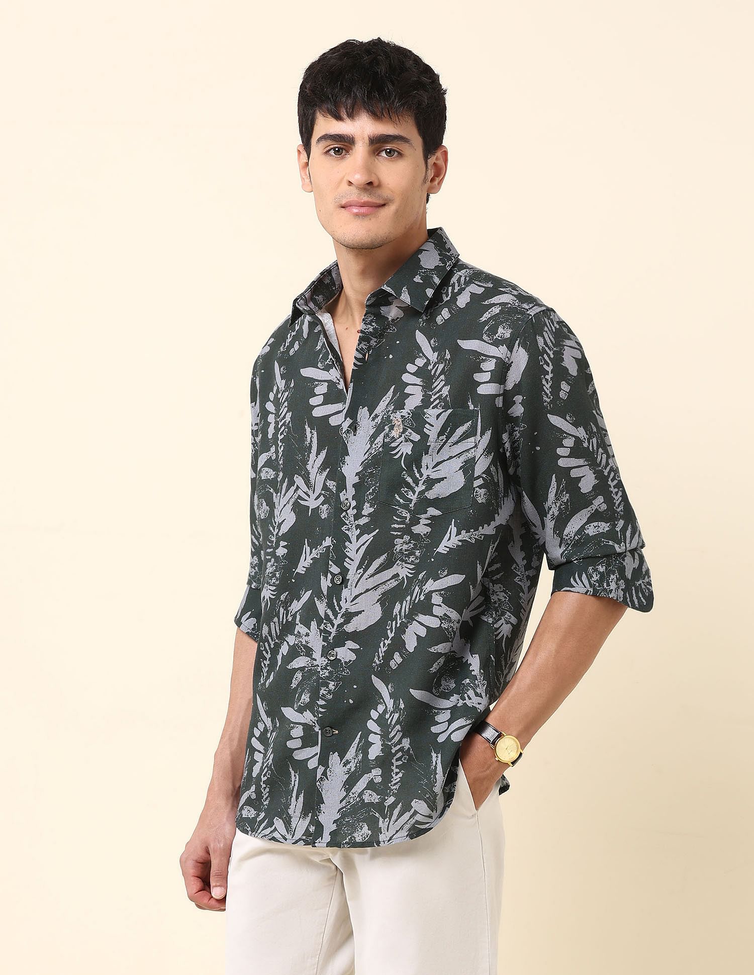 U.S. Polo Assn. Tailored Fit Tropical Printed Shirt