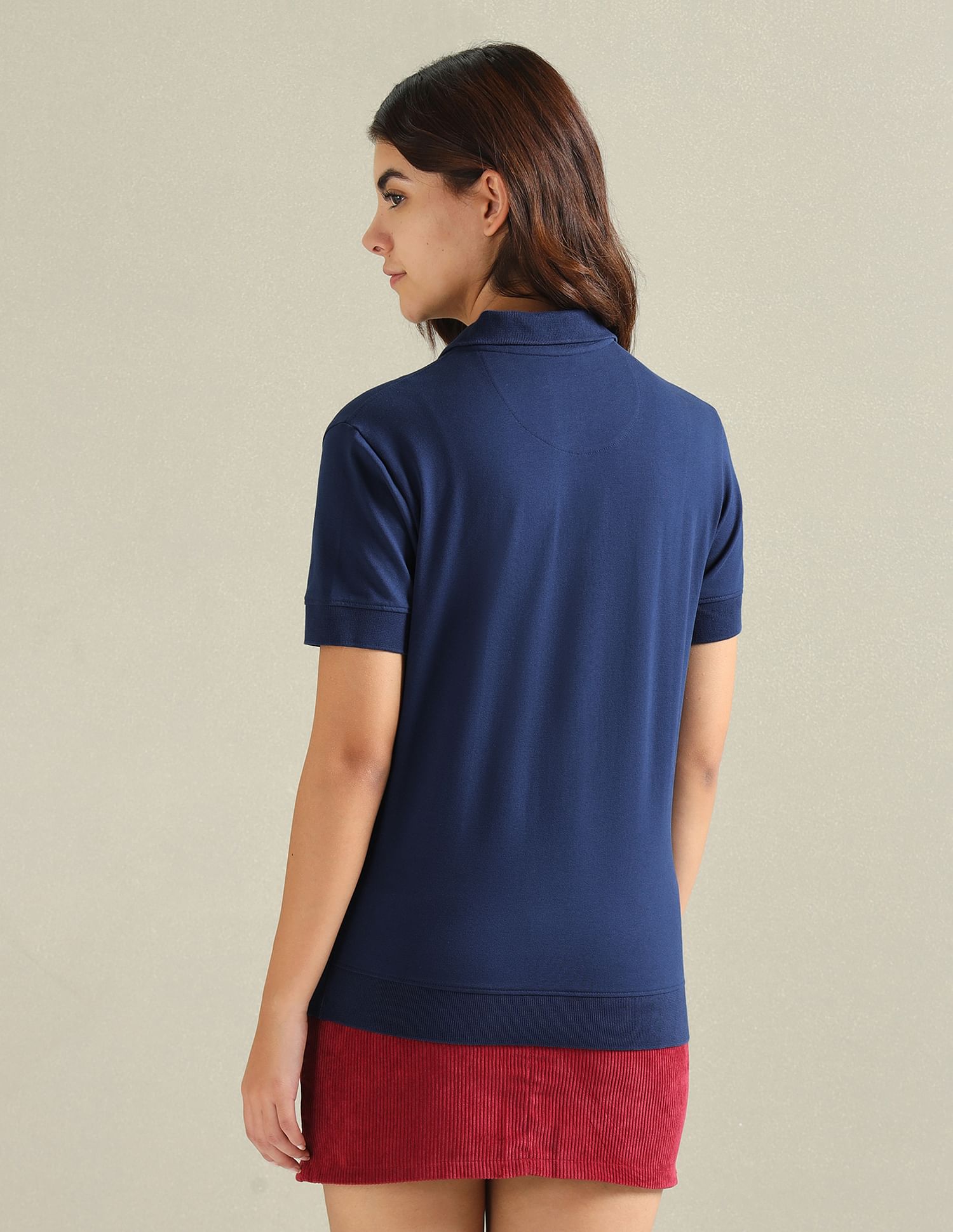 U.S. Polo Assn. Women Cotton Stretch Boxy Polo Shirt