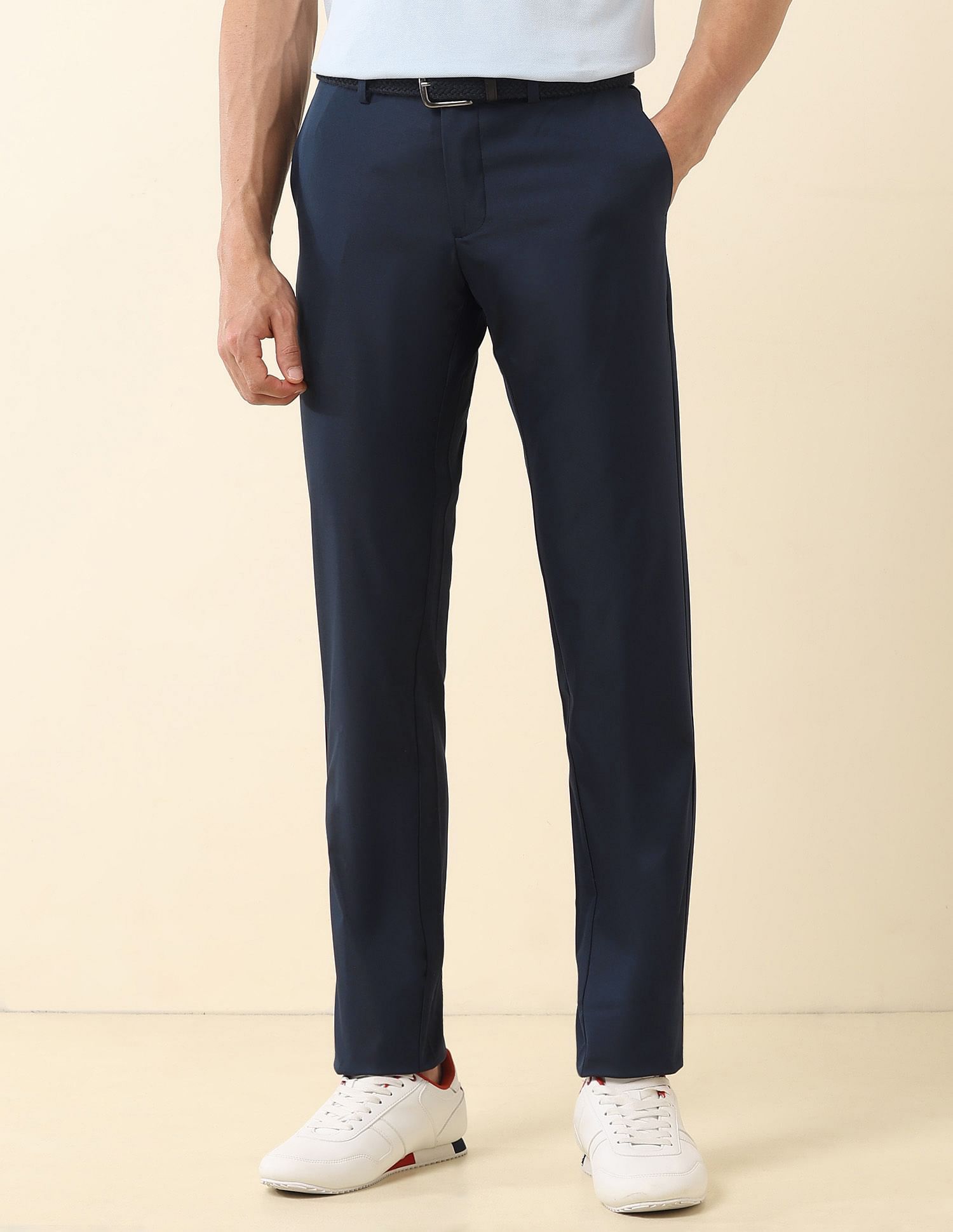U.S. Polo Assn. Solid Denver Slim Fit Trousers