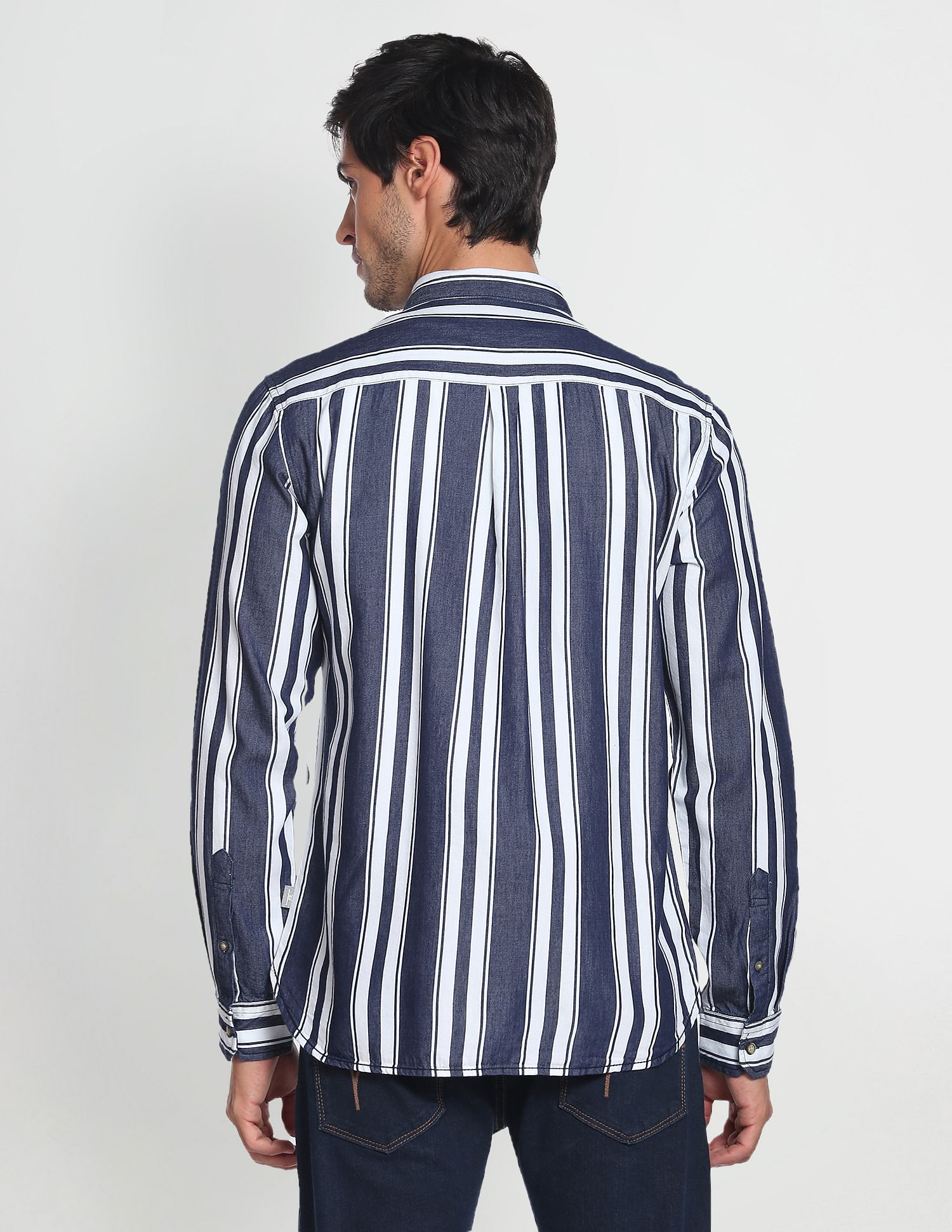 Flying Machine Vertical Stripe Twill Shirt