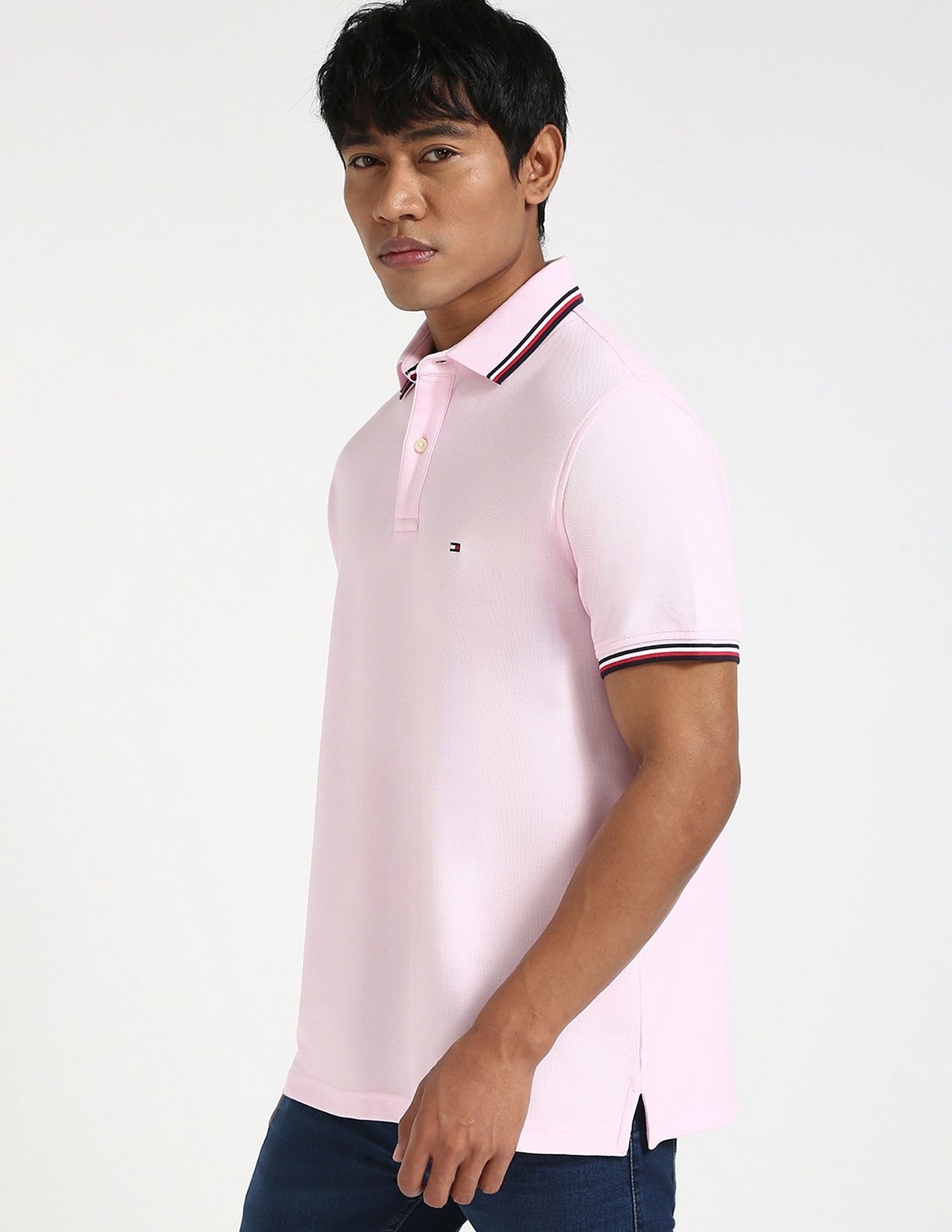 Tommy Hilfiger Solid Regular-Fit Cotton Polo Shirt