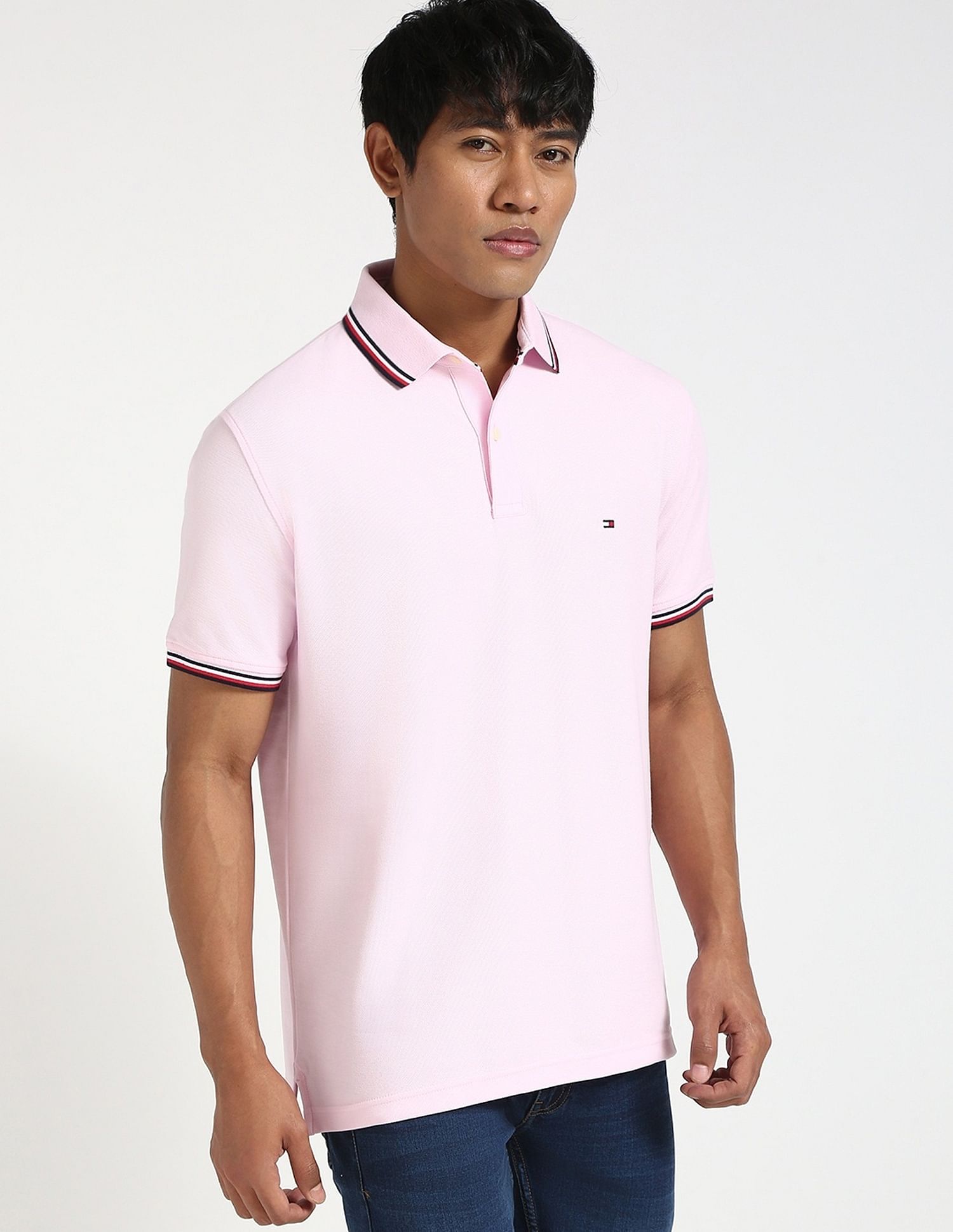 Tommy Hilfiger Solid Regular-Fit Cotton Polo Shirt