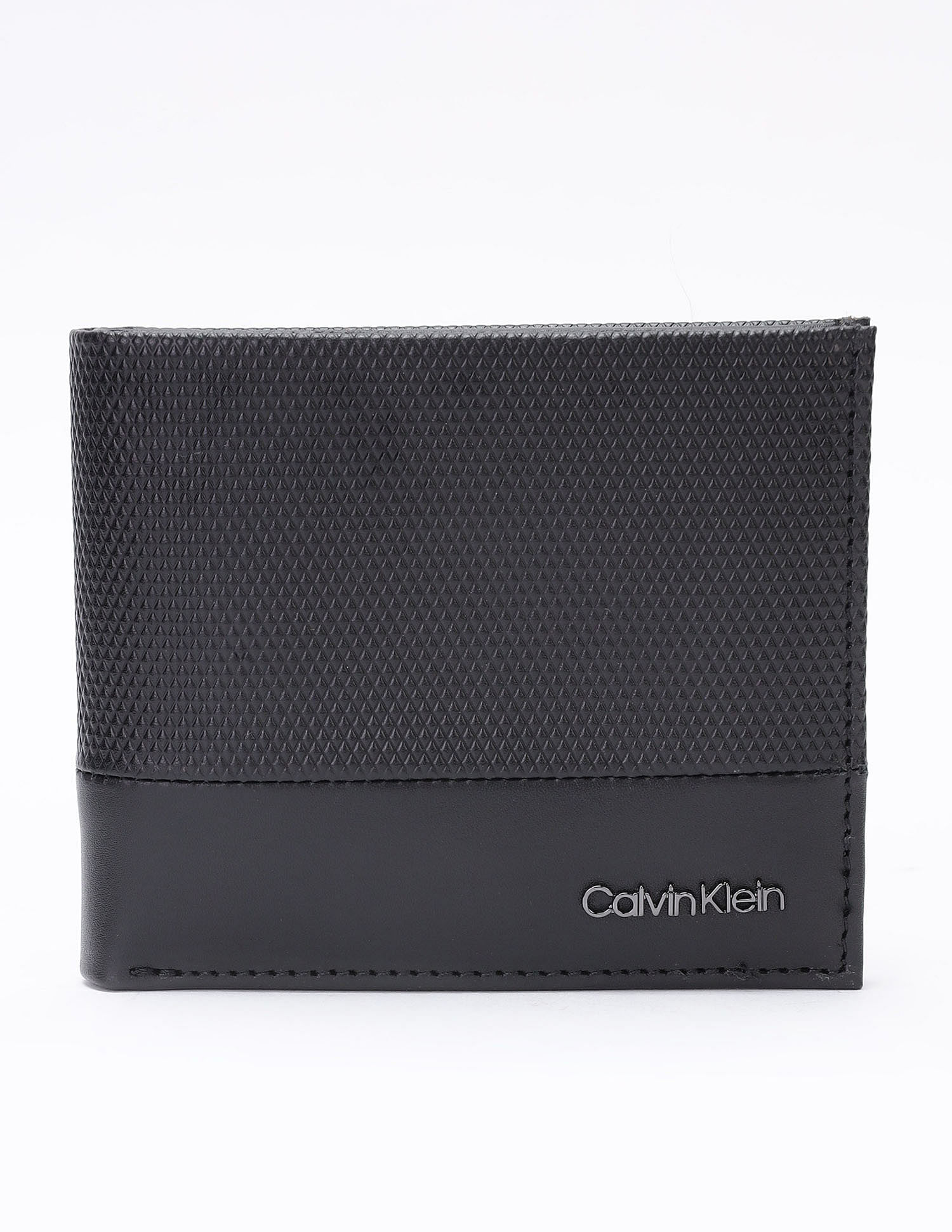 Calvin Klein Textured Black Leather Card Holder Wallet