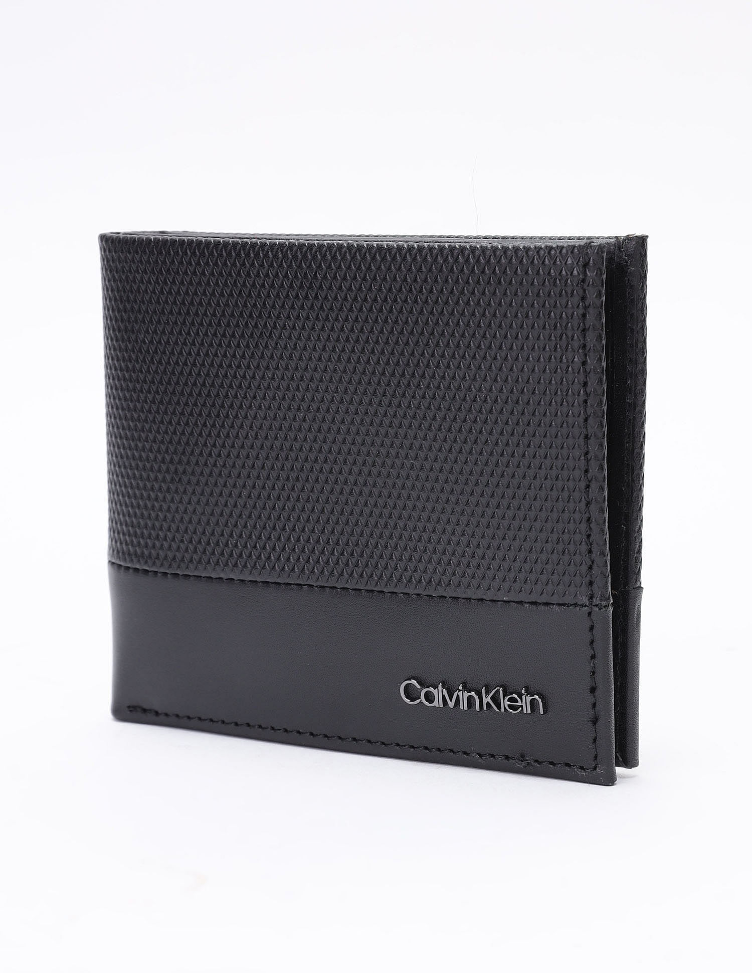 Calvin Klein Textured Black Leather Card Holder Wallet
