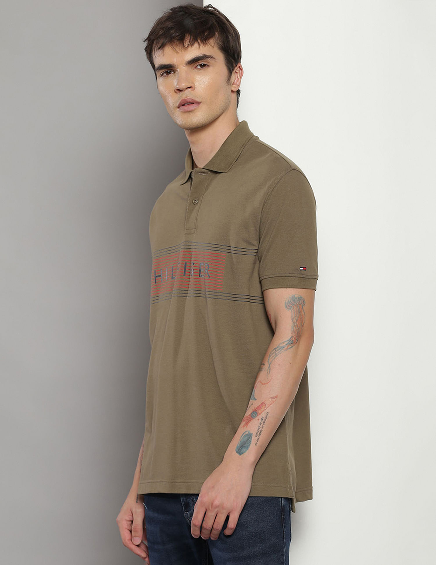 Tommy Hilfiger Brand Print Regular Polo Shirt