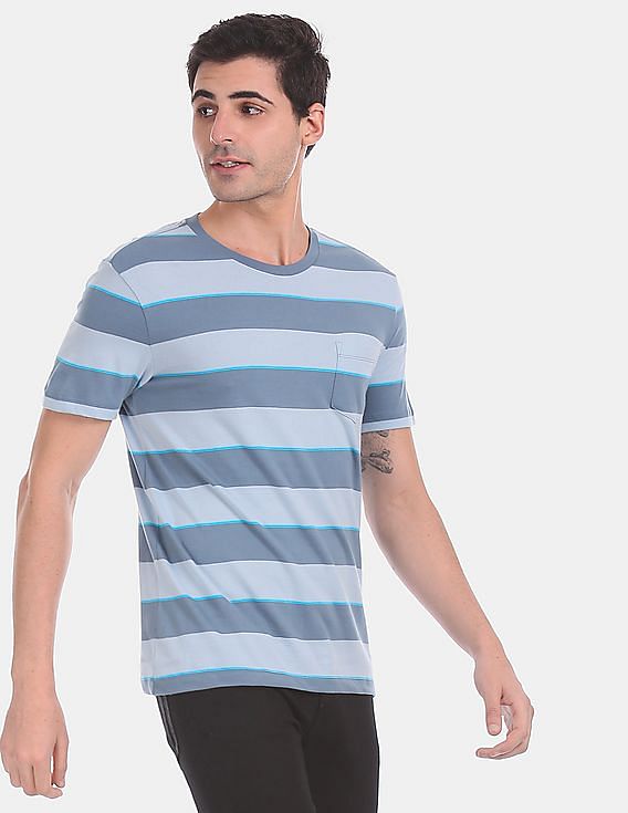 Buy GAP Blue Patch Pocket Striped T-Shirt 