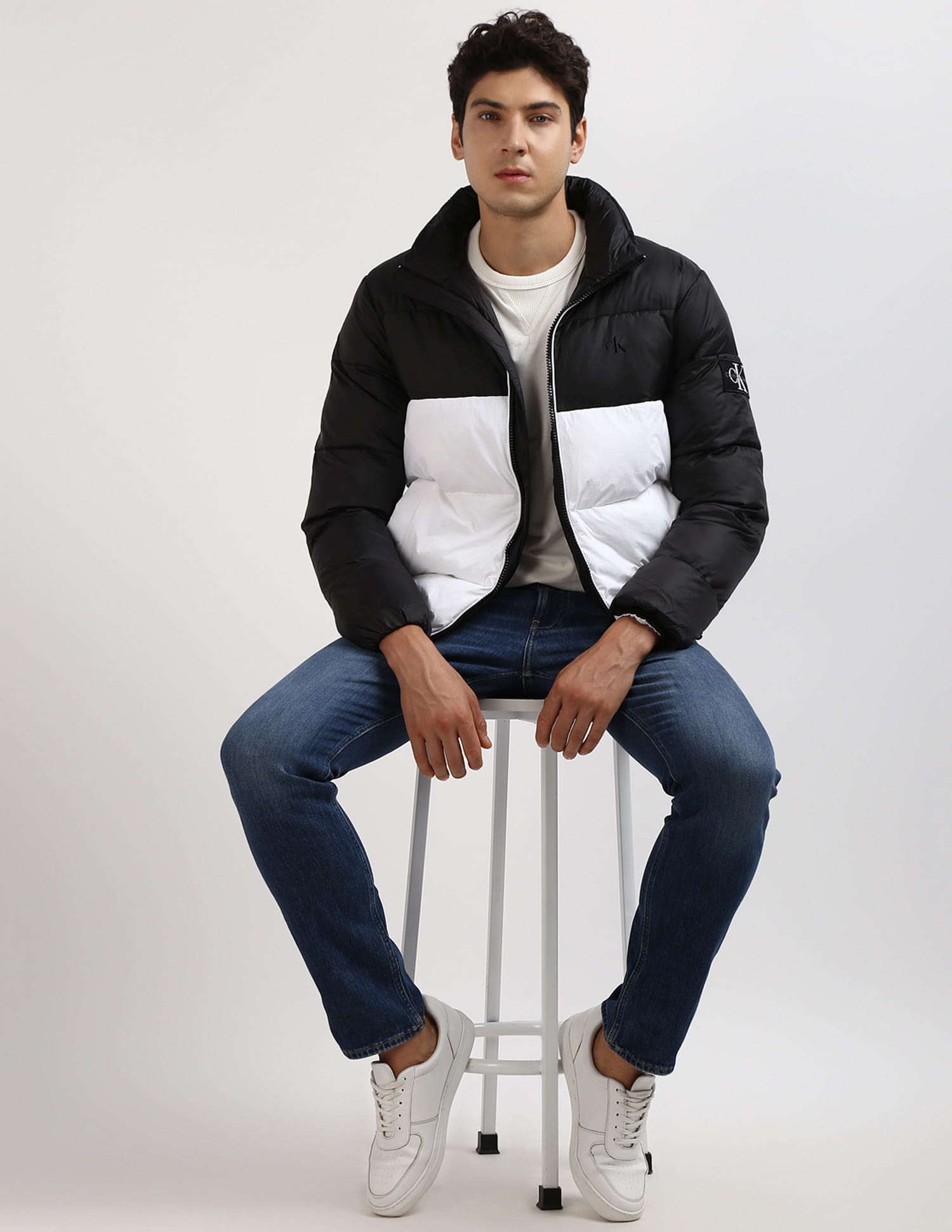 Buy Calvin Klein Colour Block Puffer Jacket