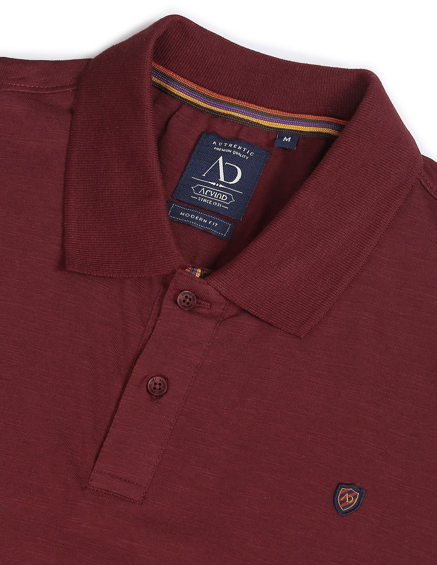 AD by Arvind Modern Jersey Slub Polo Shirt