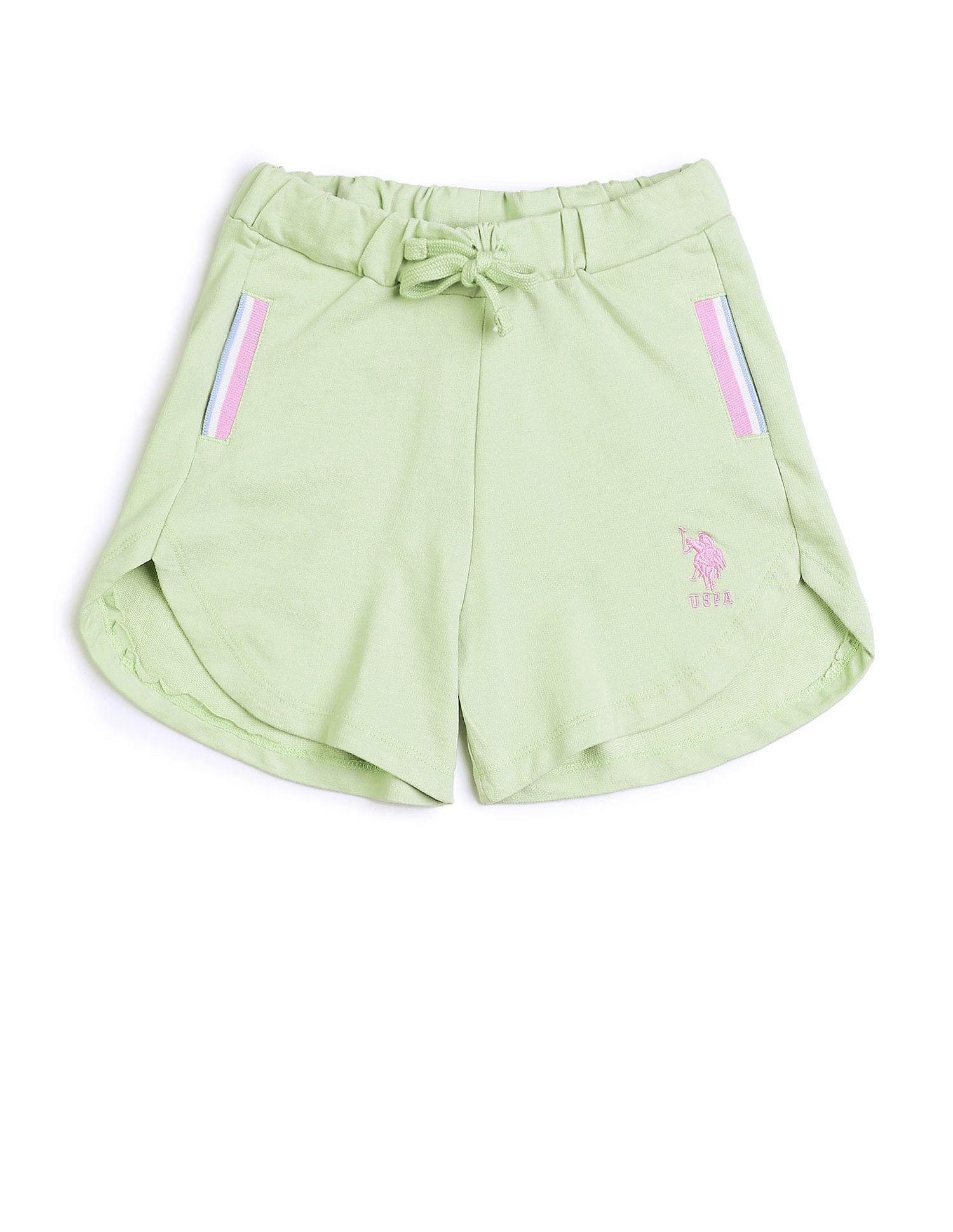 U.S. Polo Assn. Kids Girls Solid Regular Fit Shorts