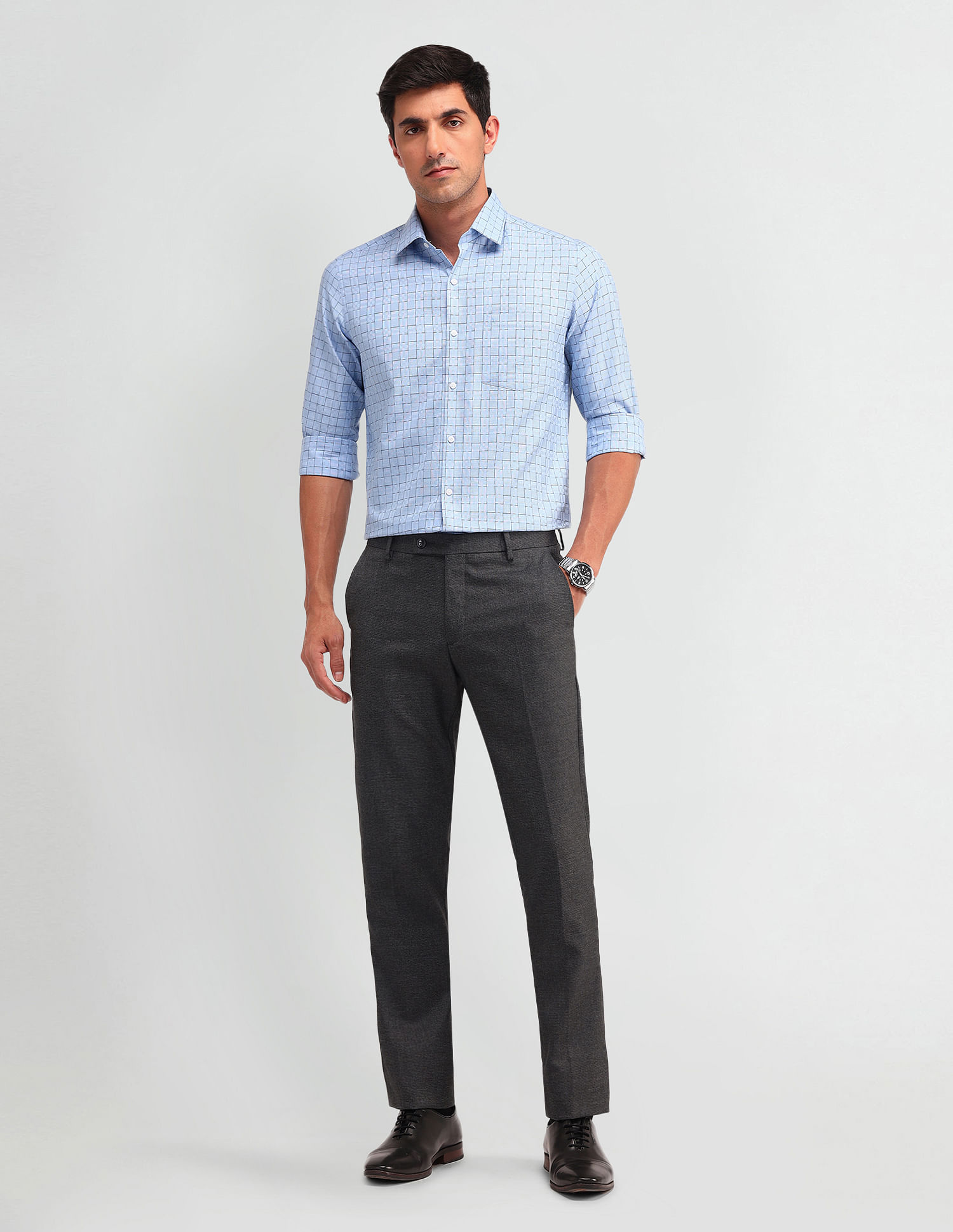 Arrow Manhattan Slim Fit Checked Shirt