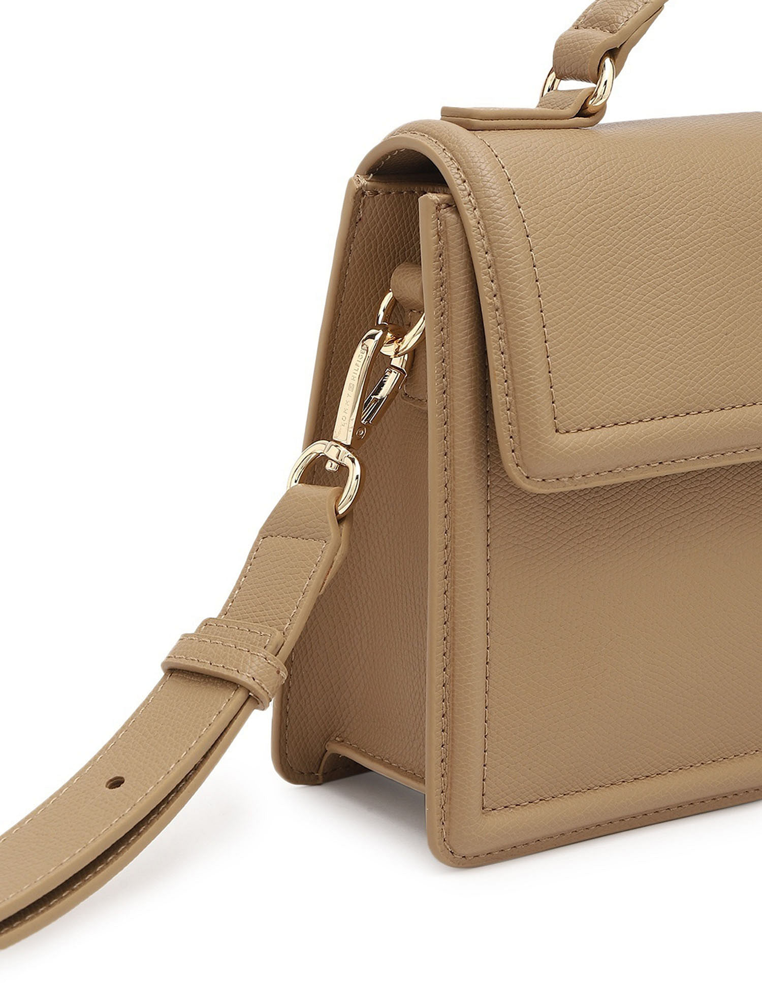 Tommy Hilfiger Solid Beige PU Bag