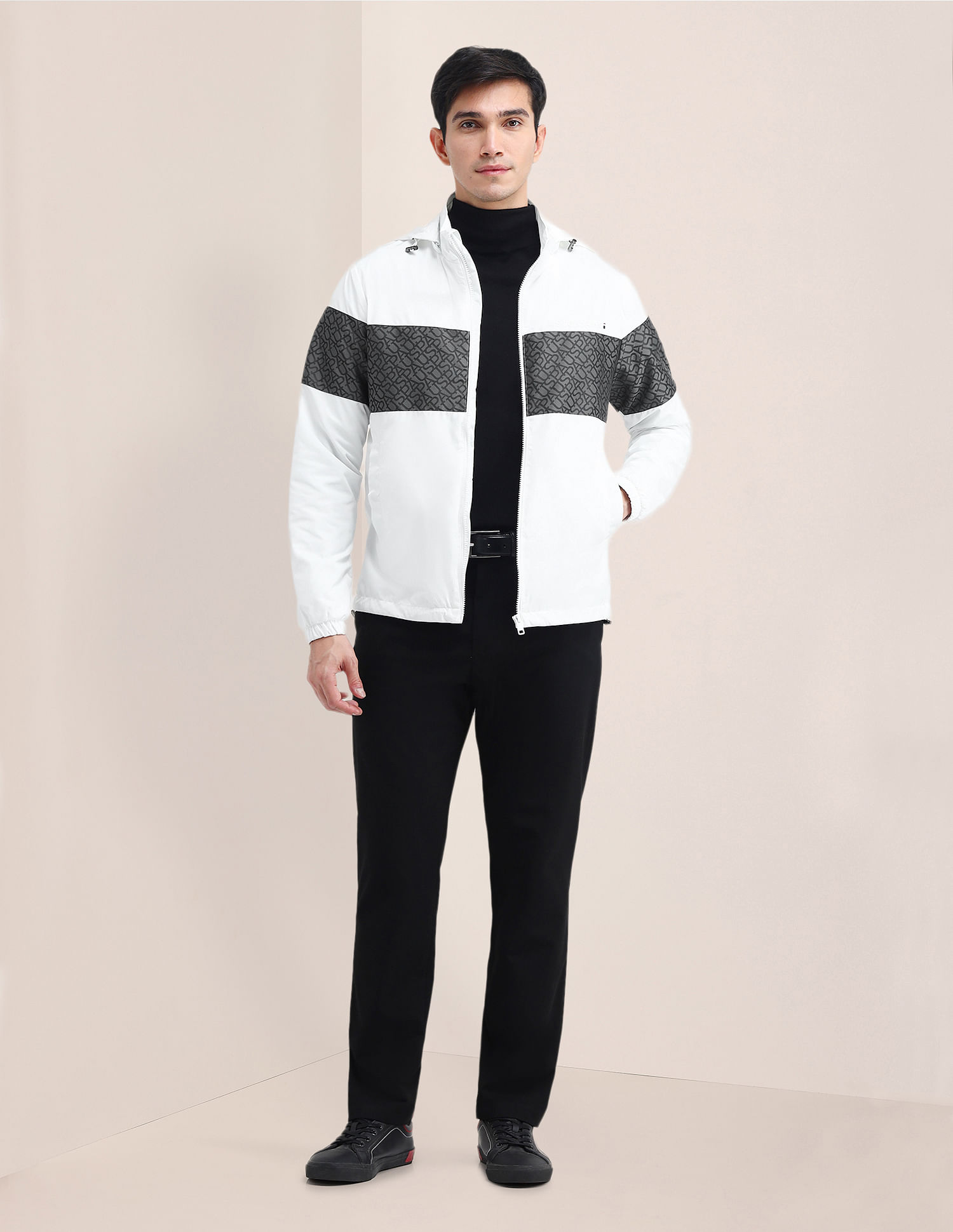U.S. Polo Assn. Brand Printed Hooded Jacket
