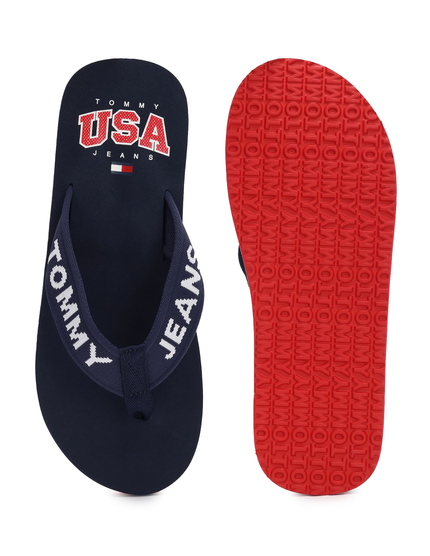 Buy Tommy Hilfiger Logo Tape V Strap Flip Flops NNNOW