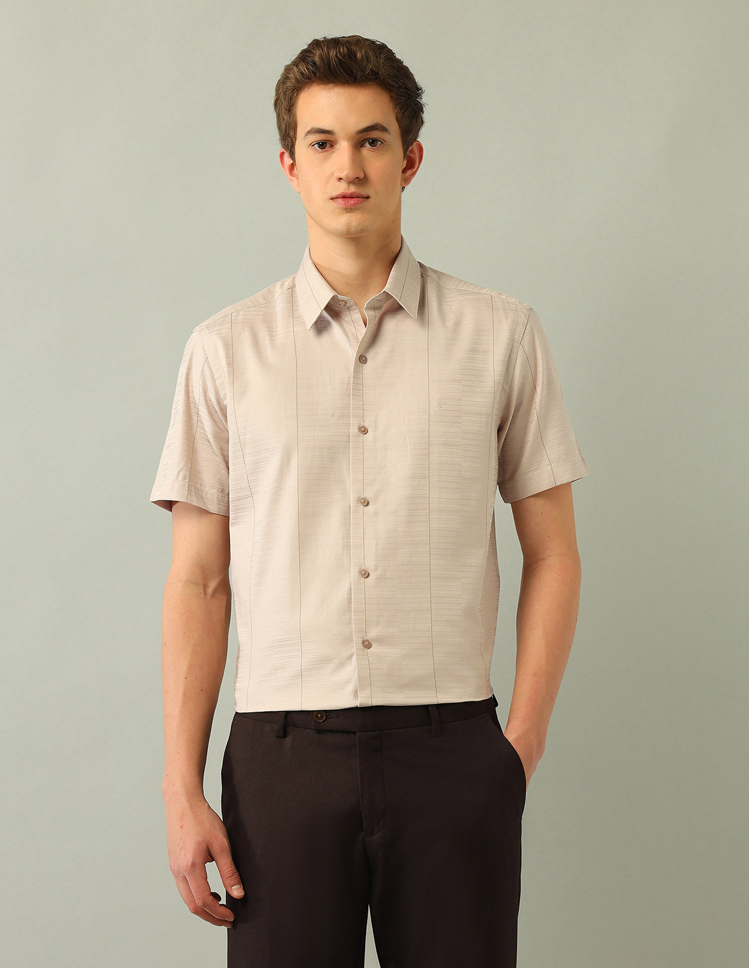 Arrow Newyork Solid Satin Shirt