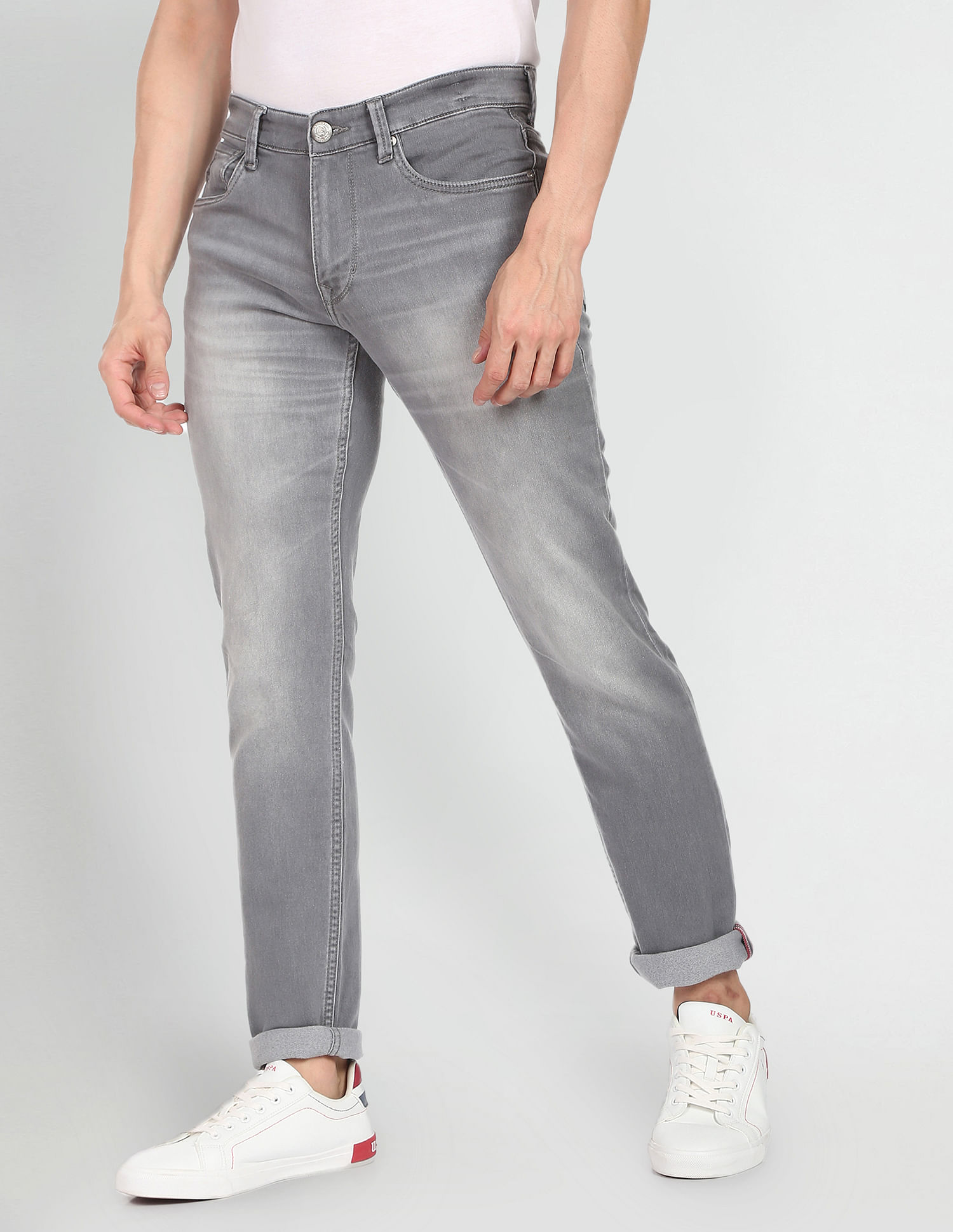 U.S. Polo Assn. Denim Co. Brandon Slim Tapered Fit Grey Jeans