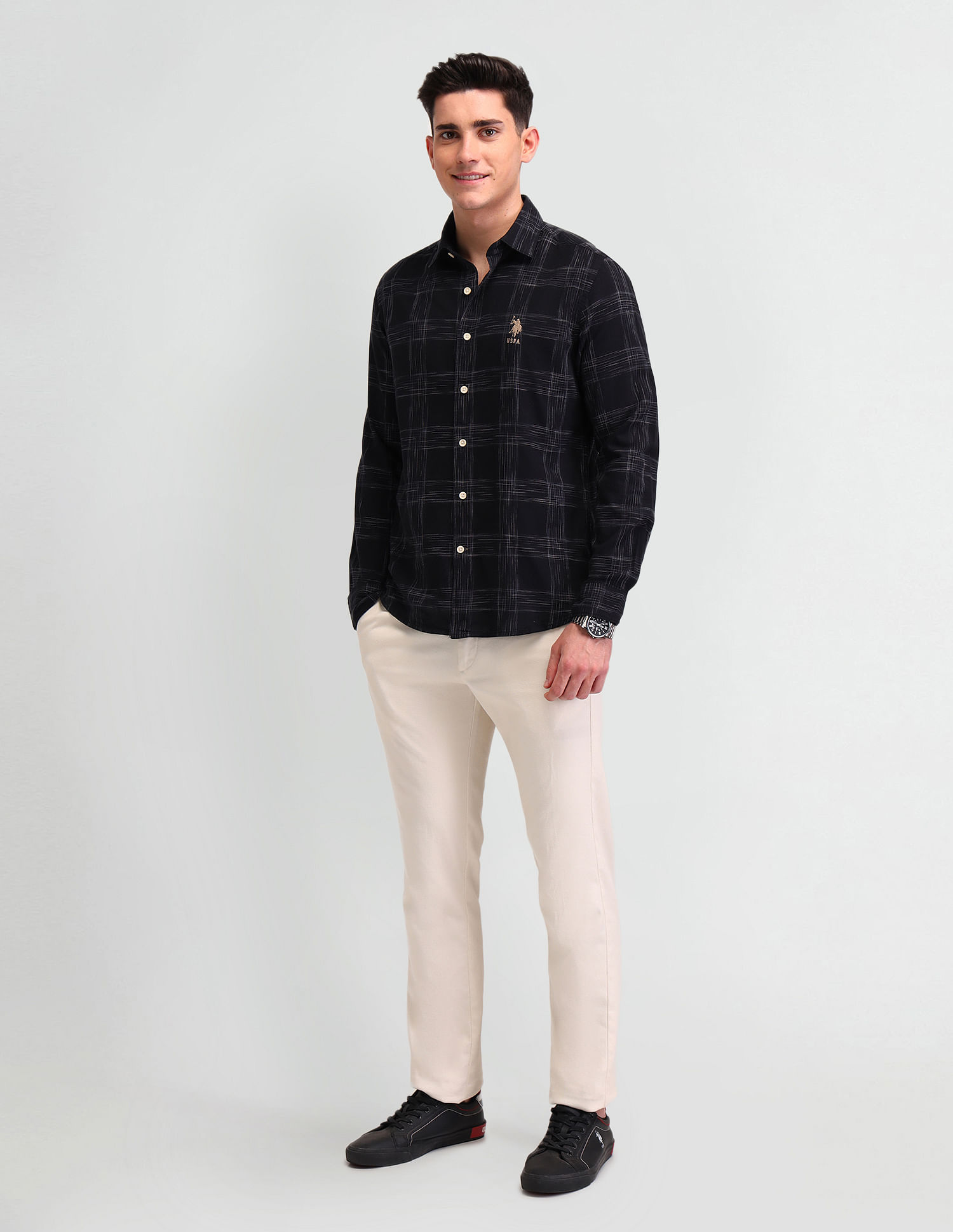 U.S. Polo Assn. Denim Co. Dupplin Checked Slim Fit Shirt