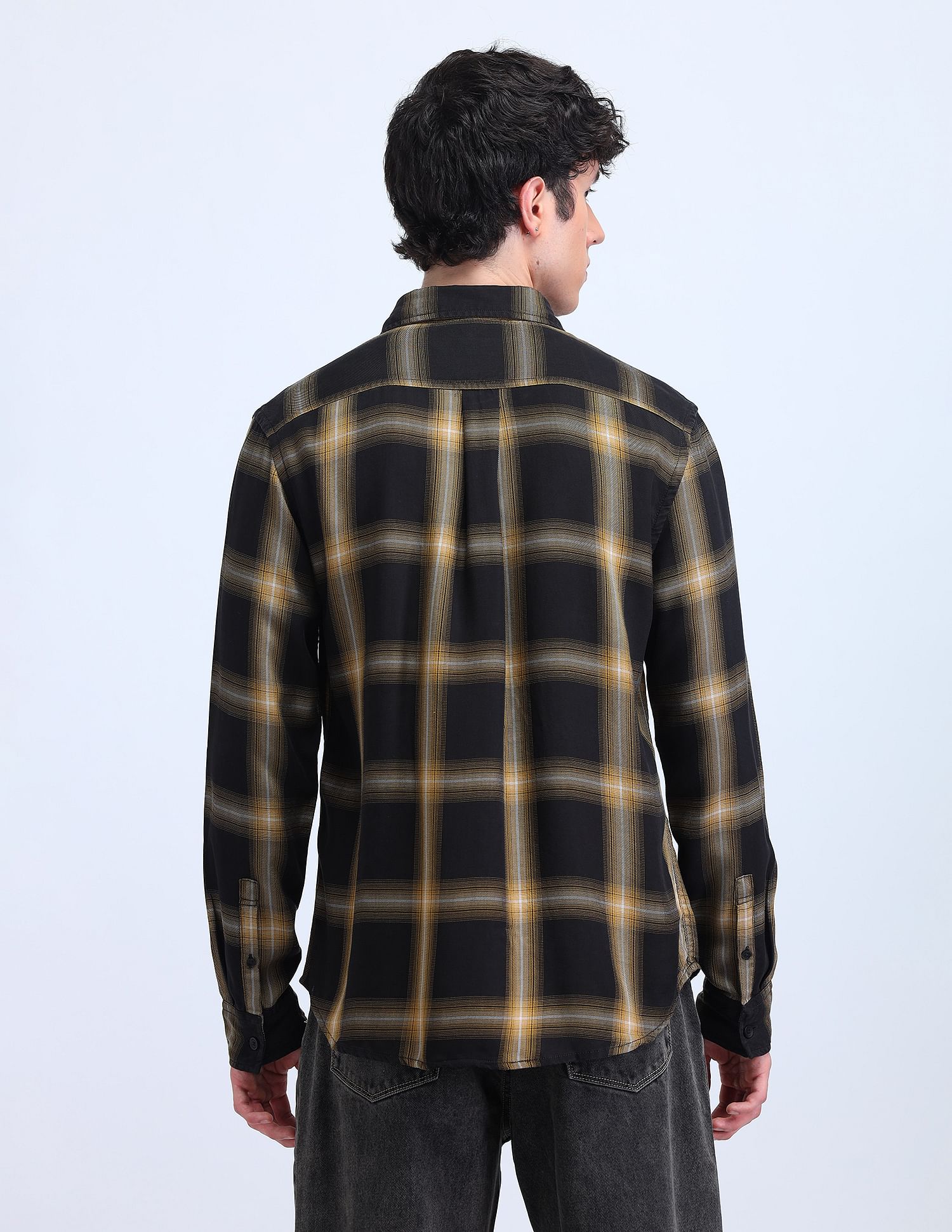 Flying Machine Grid Tattersall Checked Twill Shirt