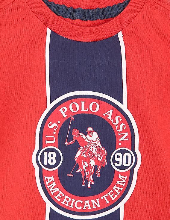 U.S. Polo Assn. Kids Boys Crew Neck Brand Print T-Shirt