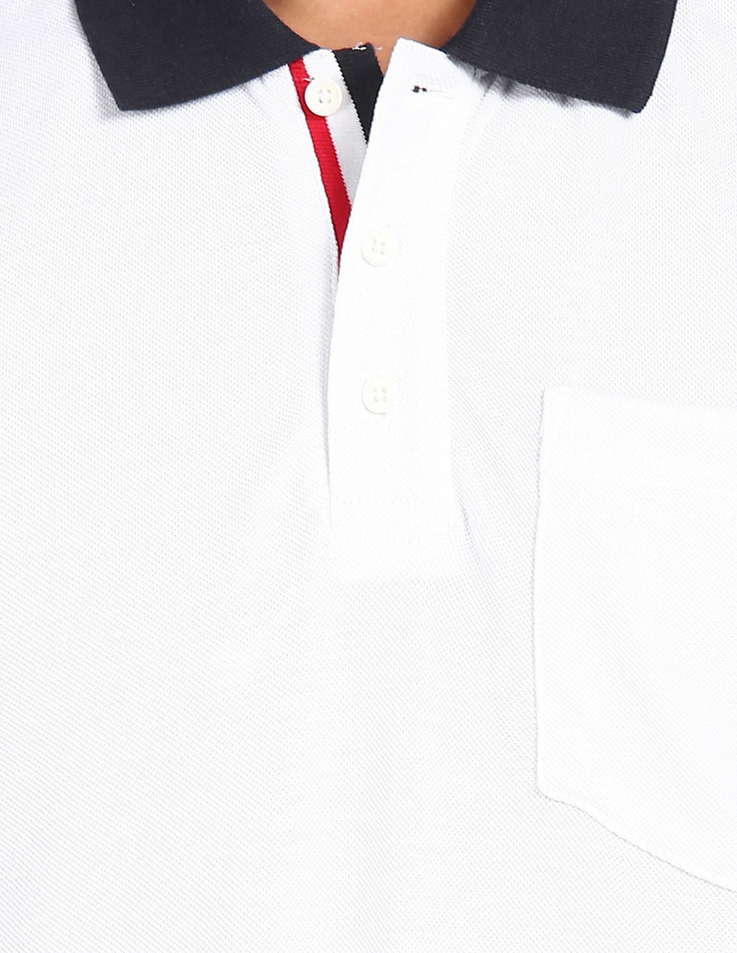 AD by Arvind Cotton Solid Polo Shirt