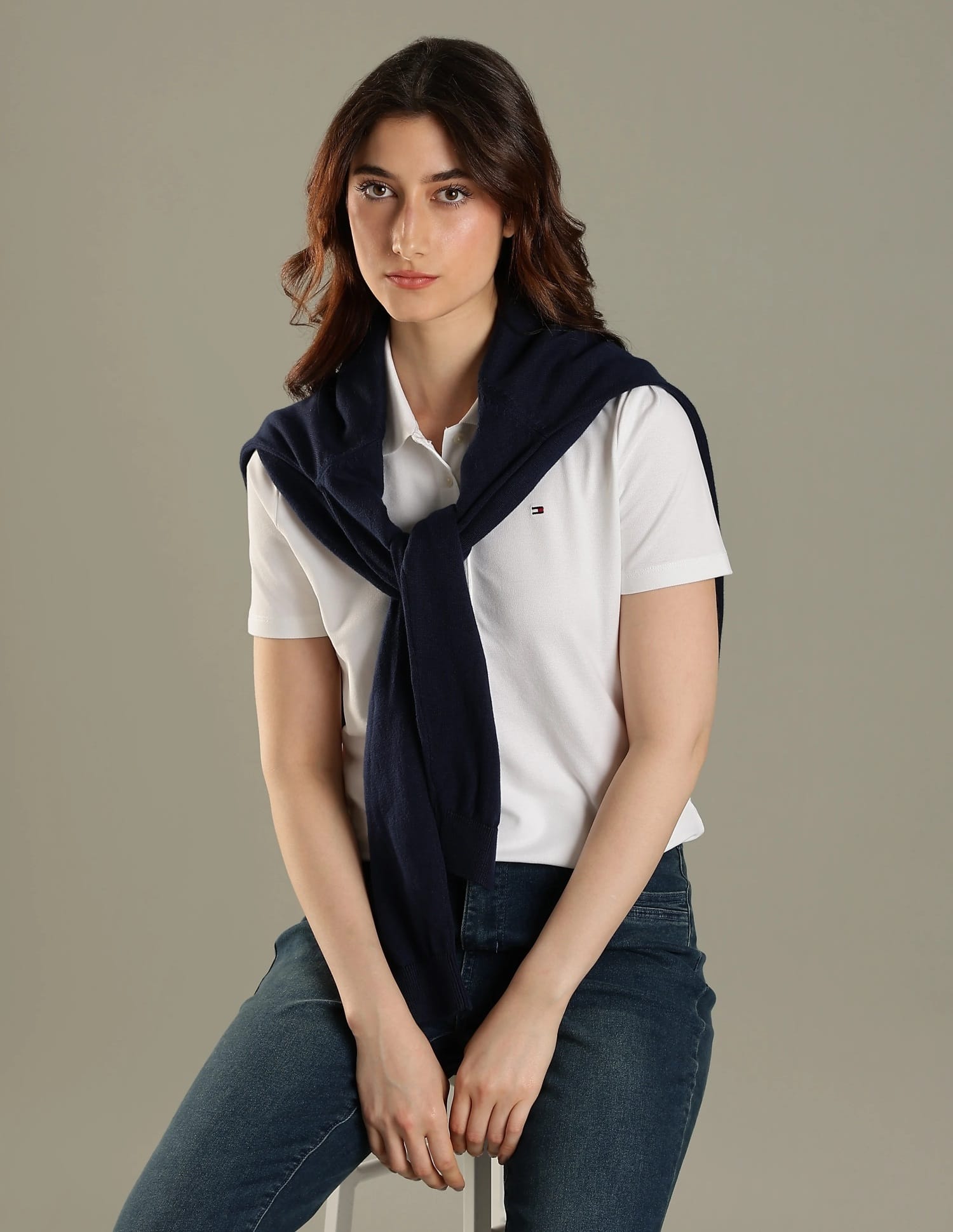 Buy Tommy Hilfiger Solid Regular Fit Cotton Polo T-Shirt