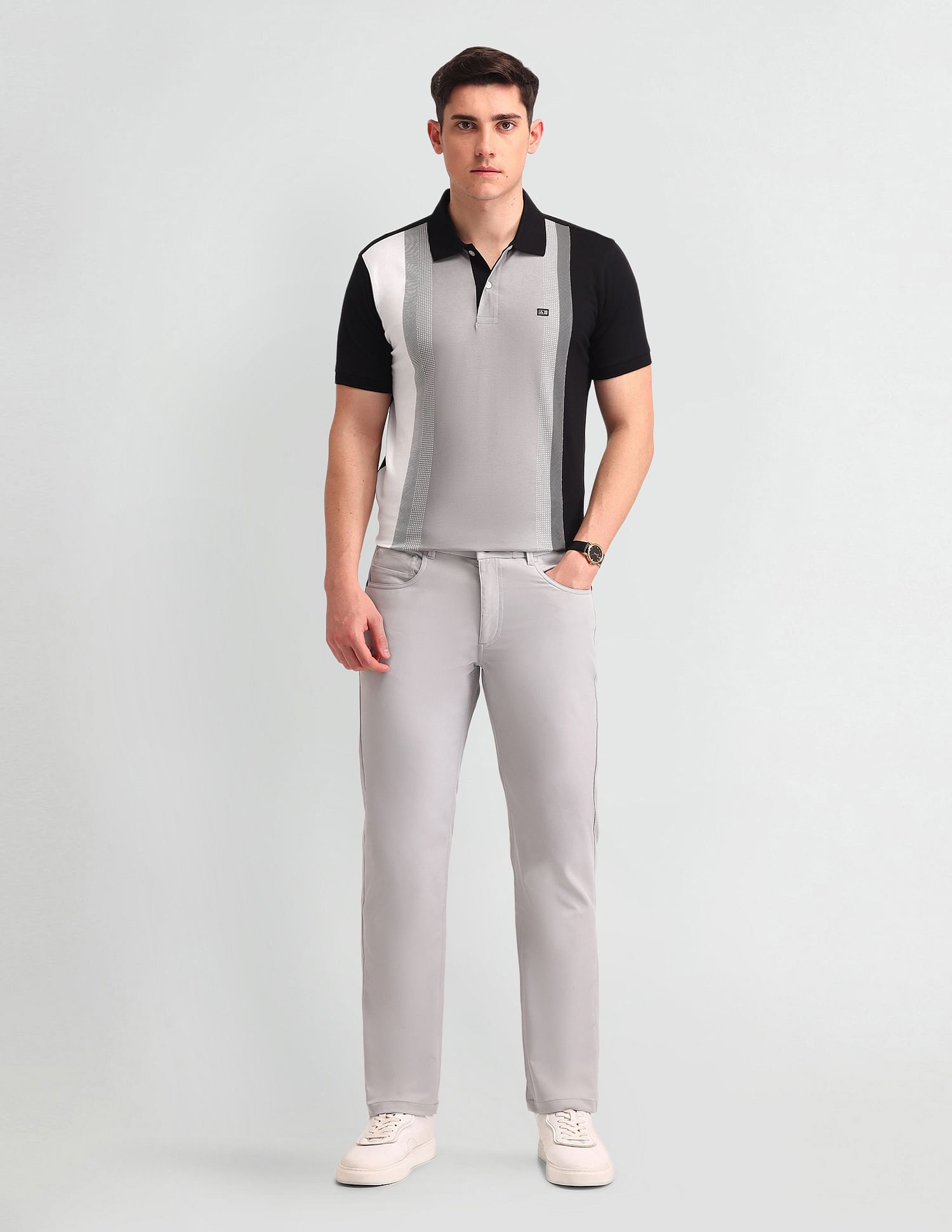 Arrow Sport Regular Fit Striped Polo Shirt