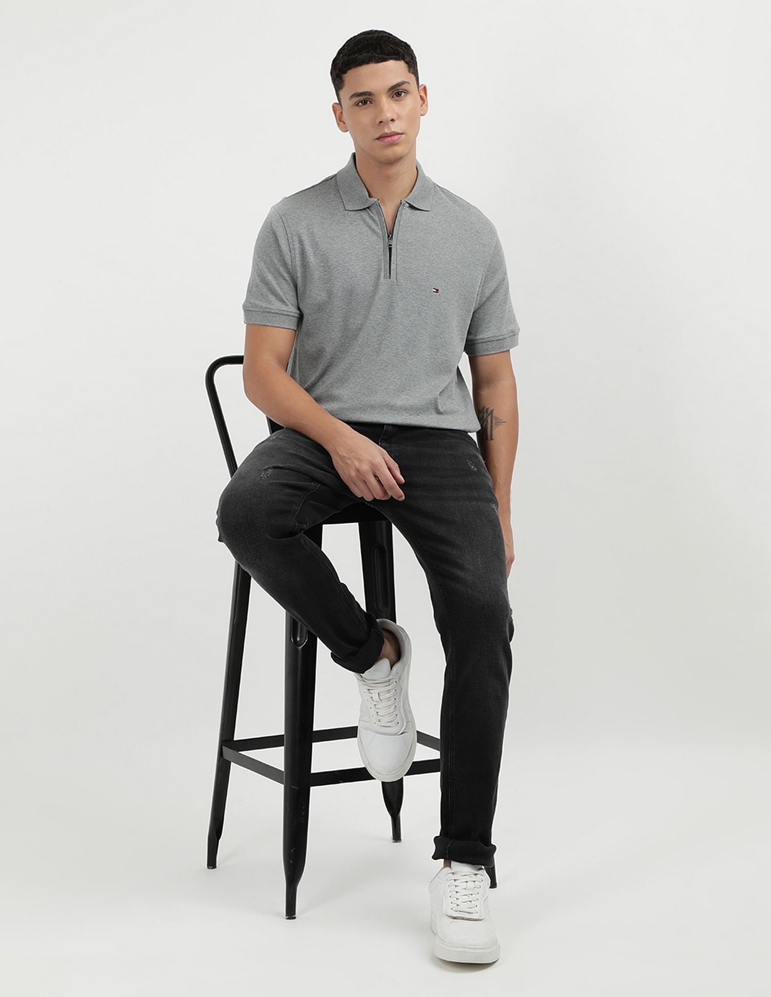 Tommy Hilfiger Cotton Zip Regular Polo Shirt