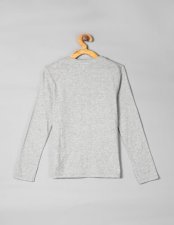 T-shirt Basique Gap Garçon 10-11 Ans Coton Gris Col Rond – Bon état