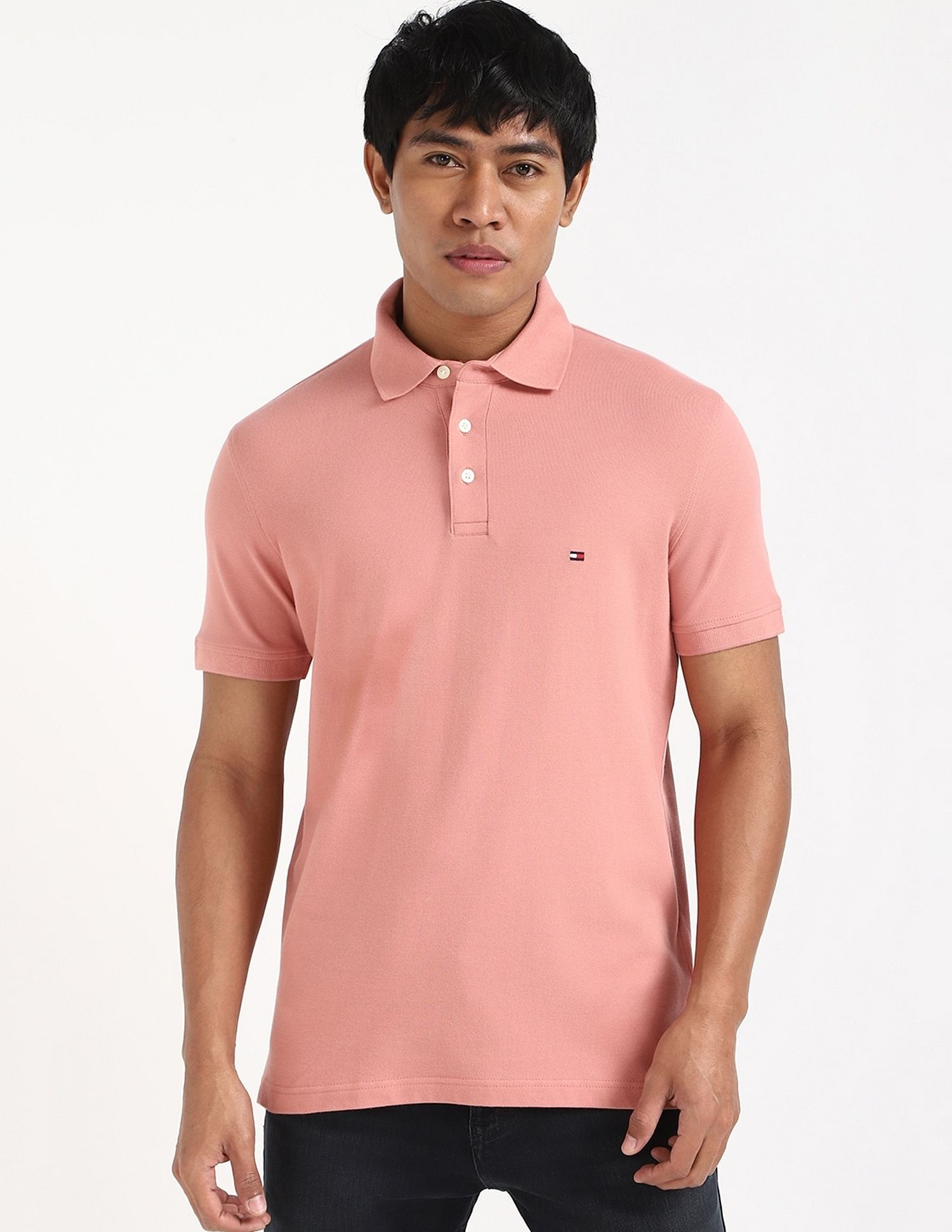 Tommy Hilfiger Solid Slim-Fit Cotton Polo Shirt