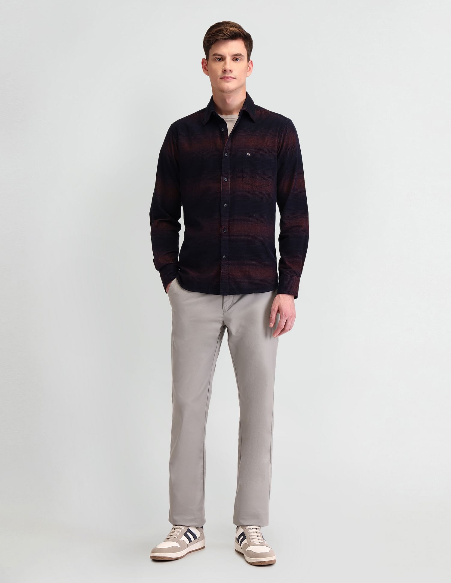 Arrow Sport Tailored Fit Lightweight Corduroy Shirt